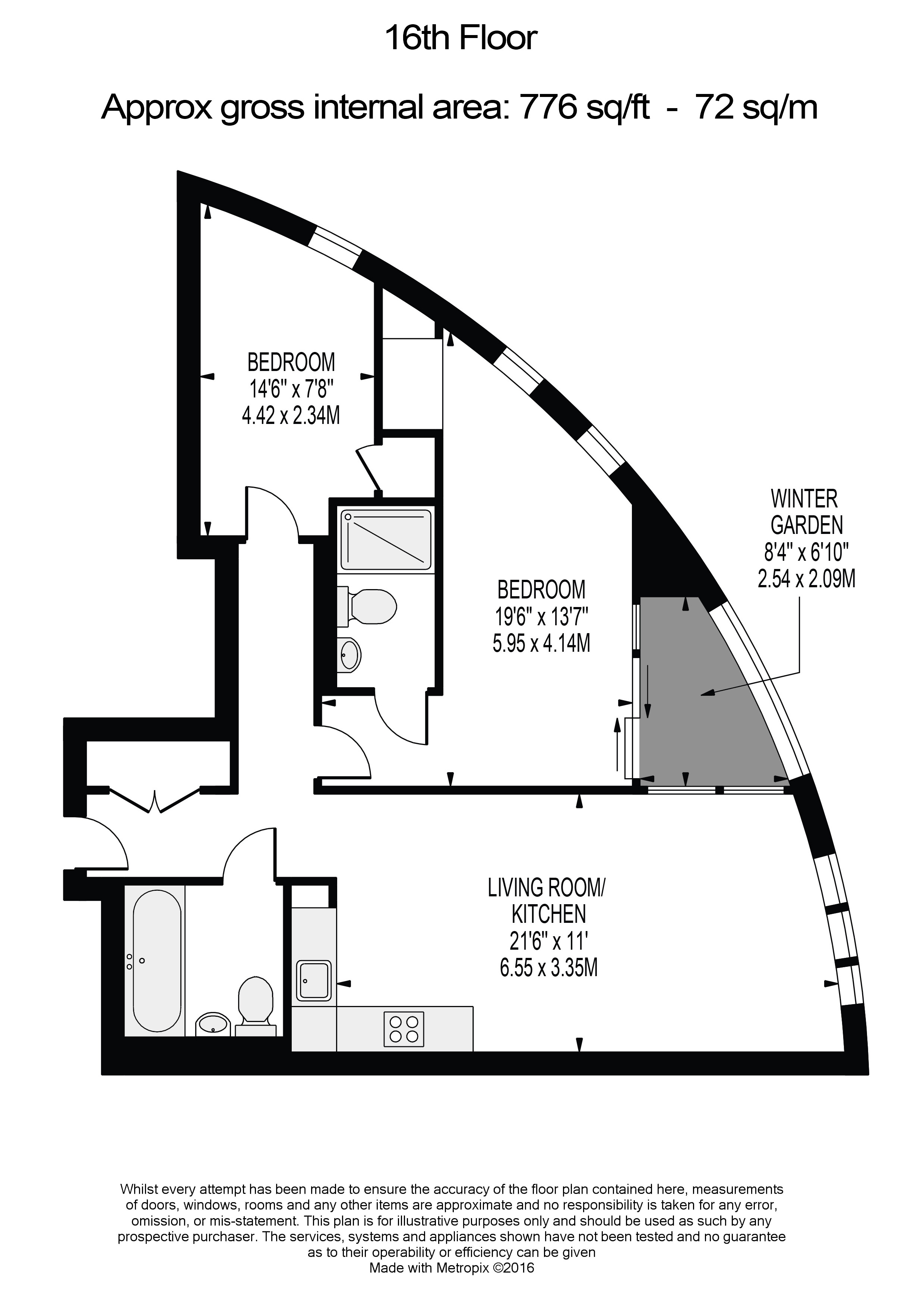 2 bedrooms flat to rent in Sky Gardens, Wandsworth Road, SW8-Floorplan