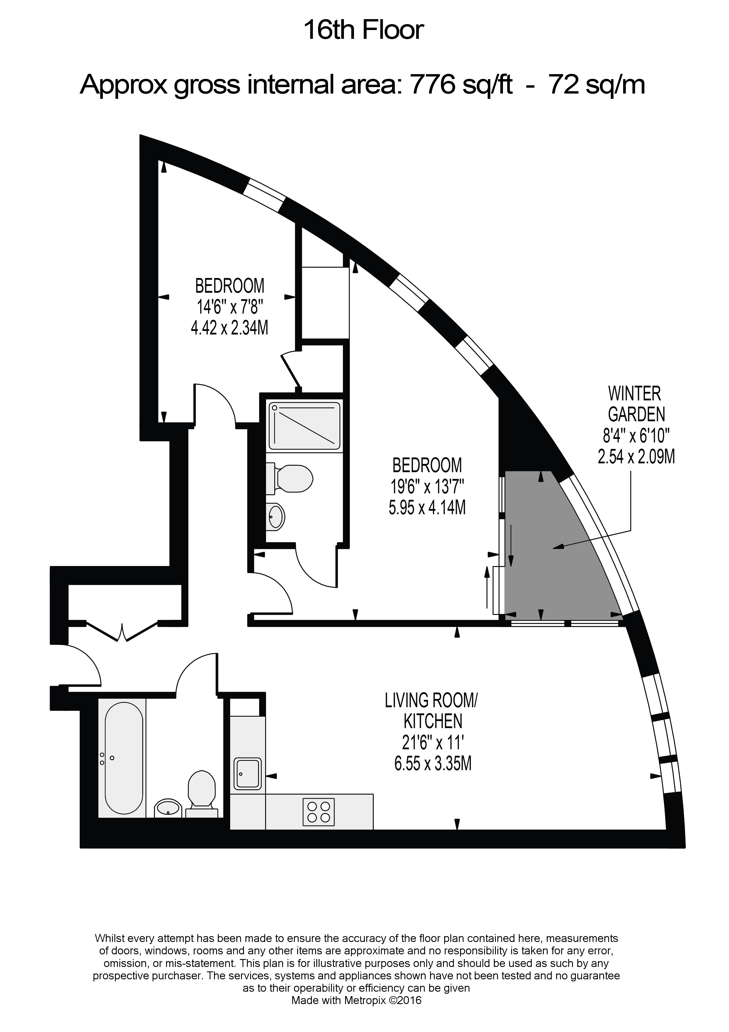 2  bedrooms flat to rent in Wandsworth Road, Nine Elms, SW8-Floorplan