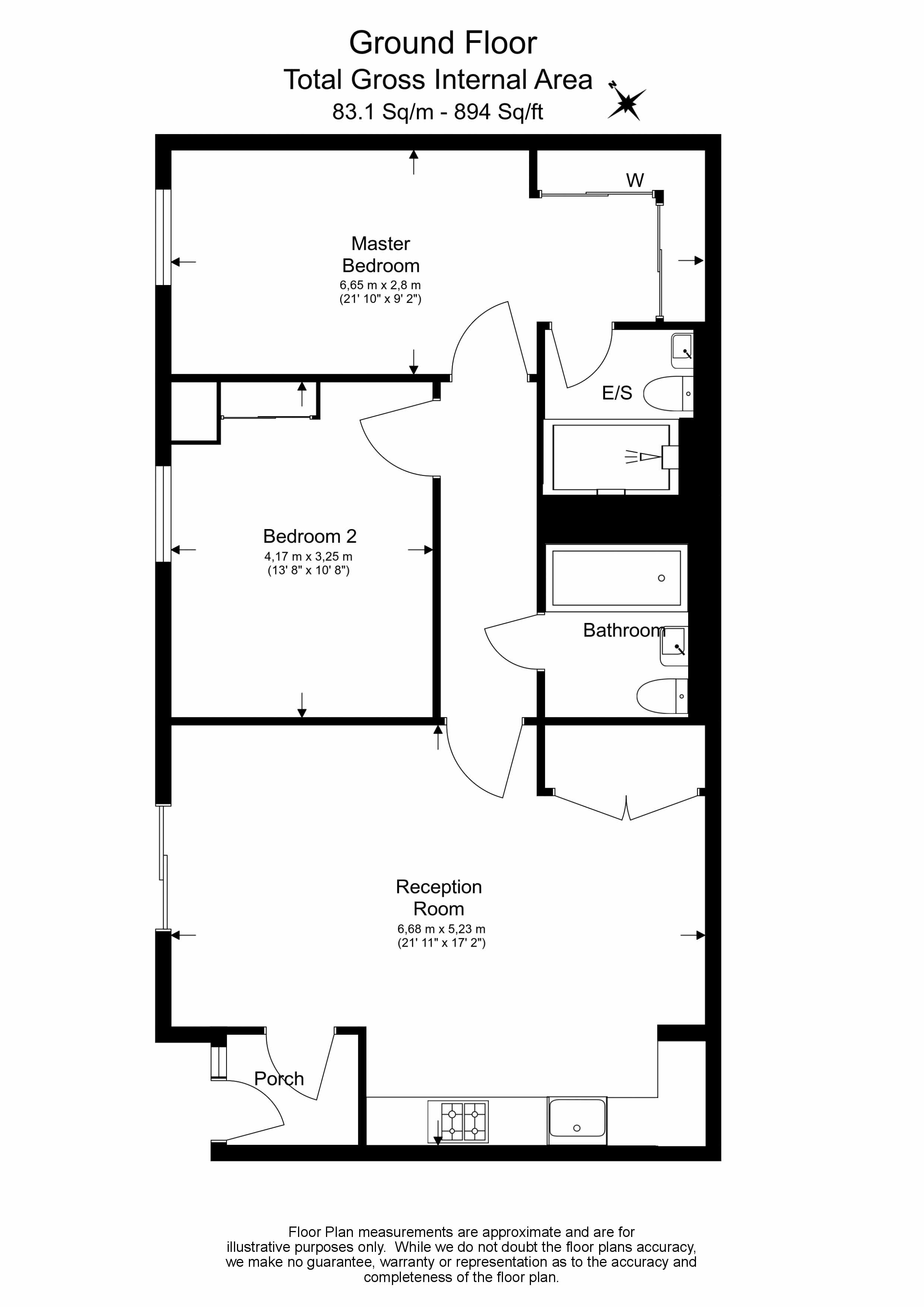 2  bedrooms flat to rent in Caithness Walk, Croydon, CR0-Floorplan