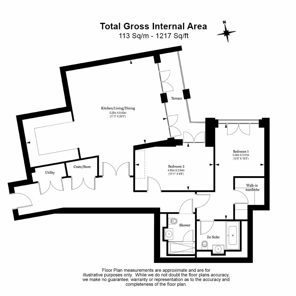 2 bedrooms flat to rent in Dean Bradley Street, Nine Elms, SW1P-Floorplan