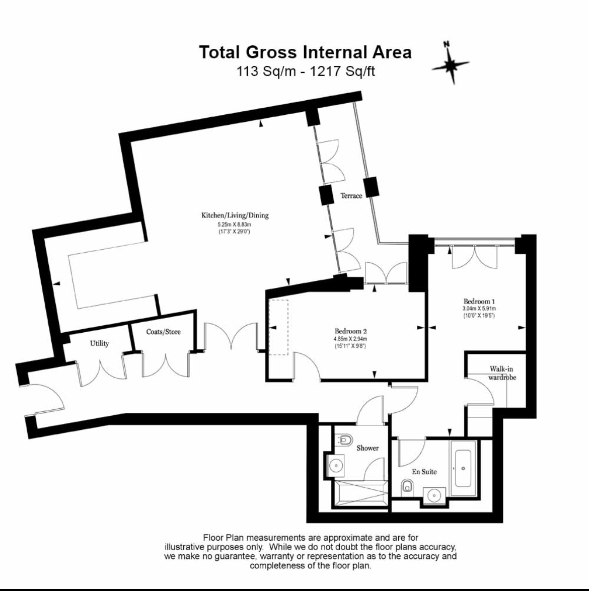 2  bedrooms flat to rent in Dean Bradley Street, Nine Elms, SW1P-Floorplan