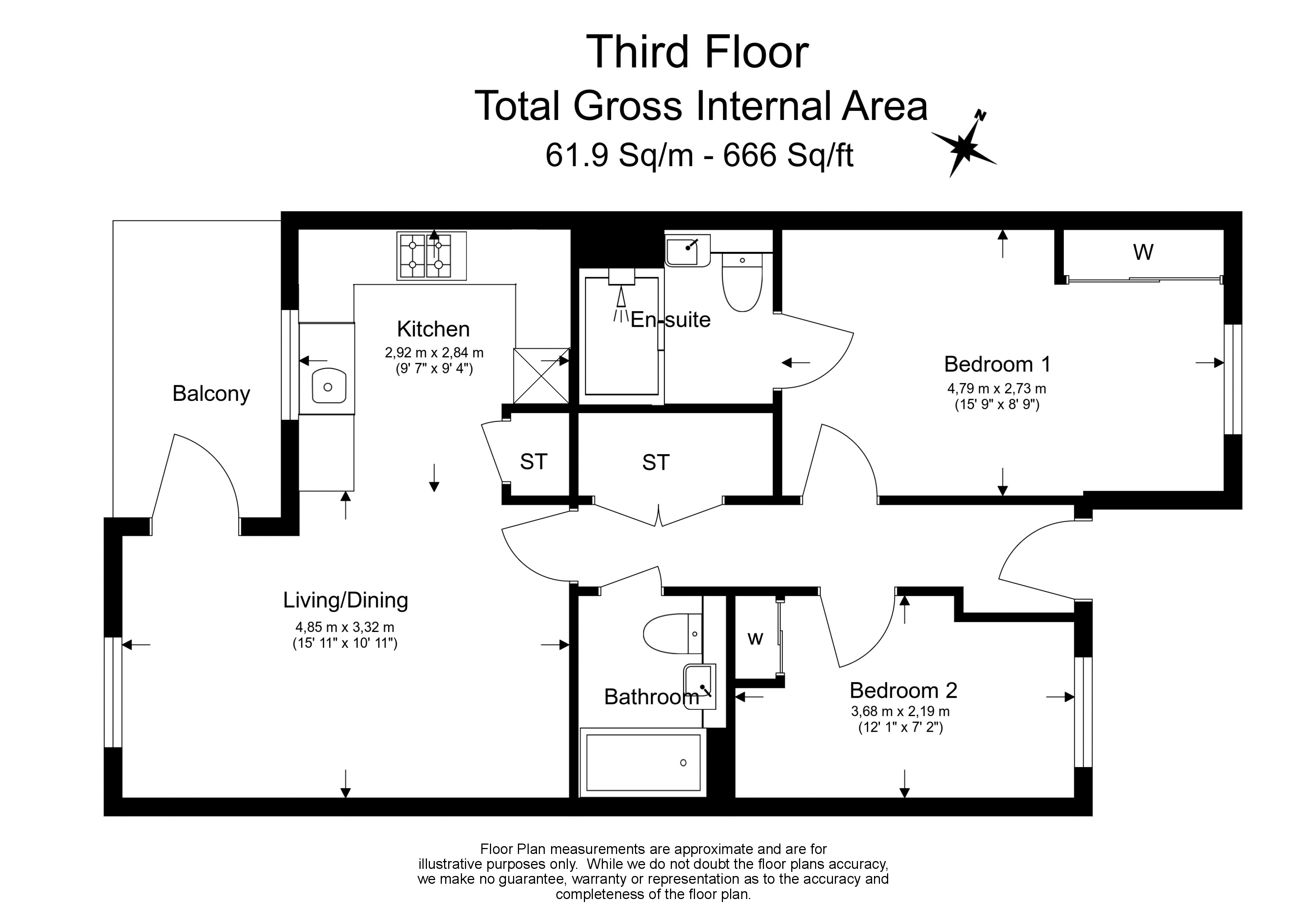 2 bedrooms  for sale in Voile Court, Wallington, SM6-Floorplan