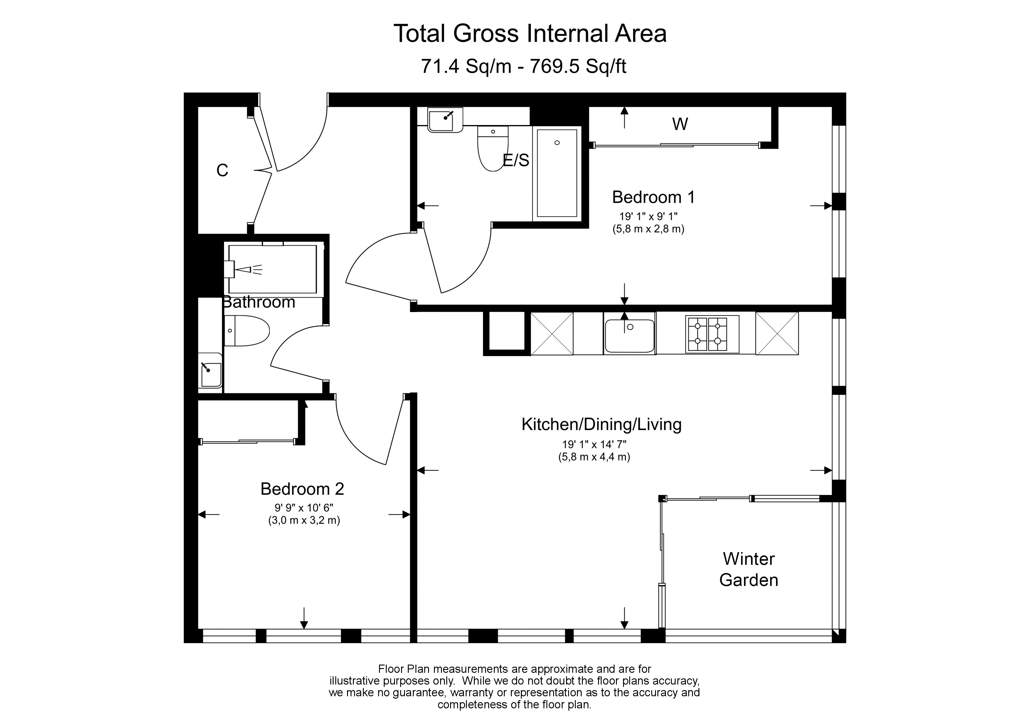 2 bedrooms  for sale in Bondway, Parry St, SW8-Floorplan