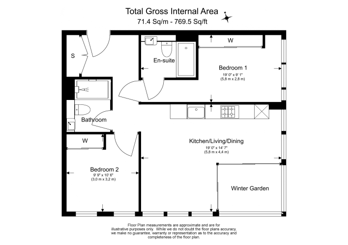 2  bedrooms flat to rent in Bondway, Nine Elms, SW8-Floorplan