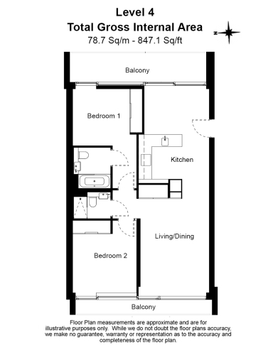 2 bedrooms flat to rent in Faraday House, Aurora Gardens, SW11-Floorplan