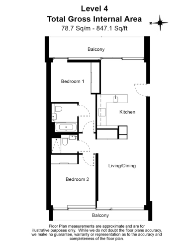2  bedrooms flat to rent in Faraday House, Aurora Gardens, SW11-Floorplan