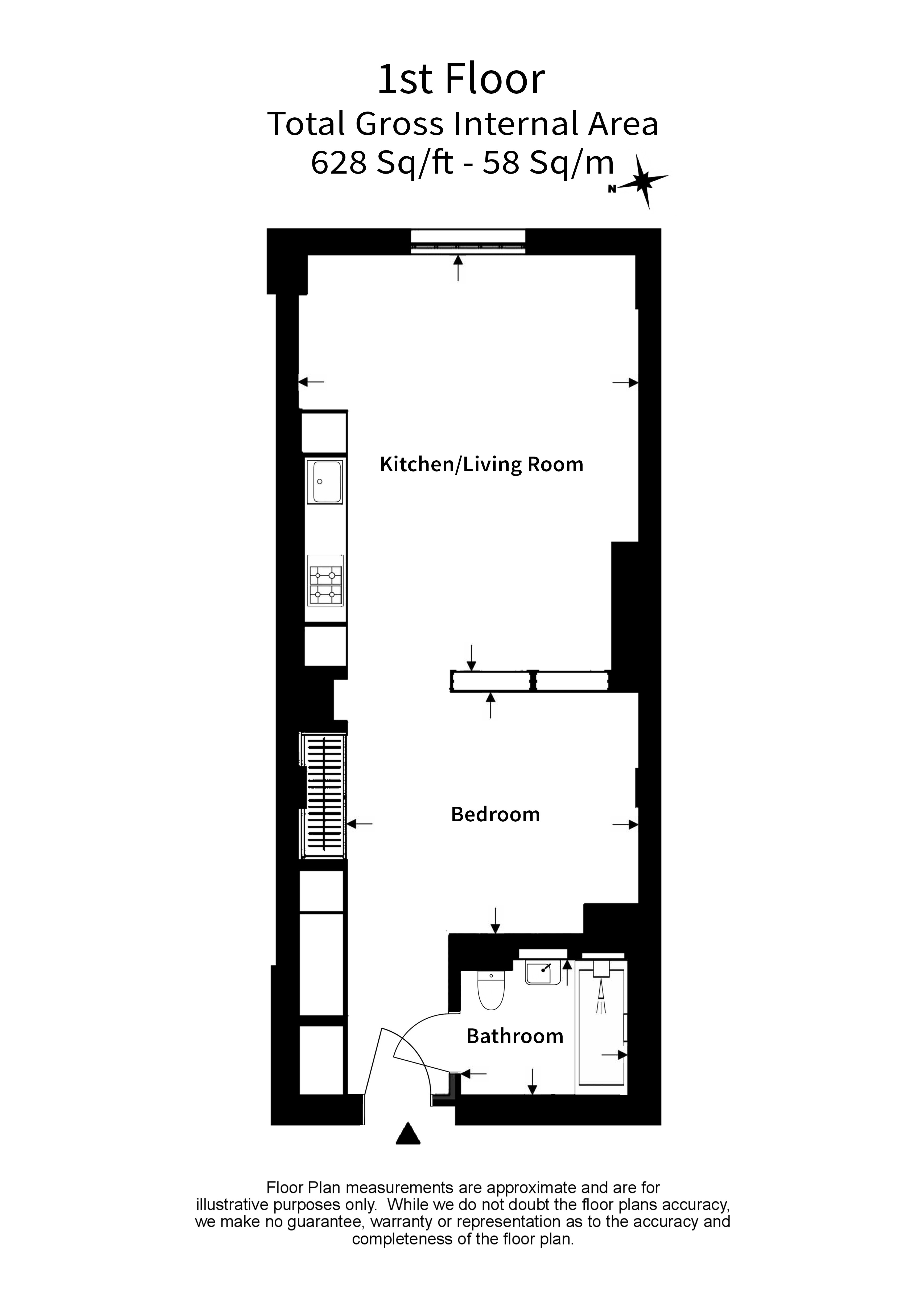 Studio flat to rent in Circus Road East, Nine Elms, SW11-Floorplan