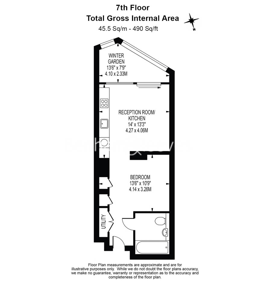 1 bedroom flat to rent in Electric Boulevard, Nine Elms, SW11-Floorplan