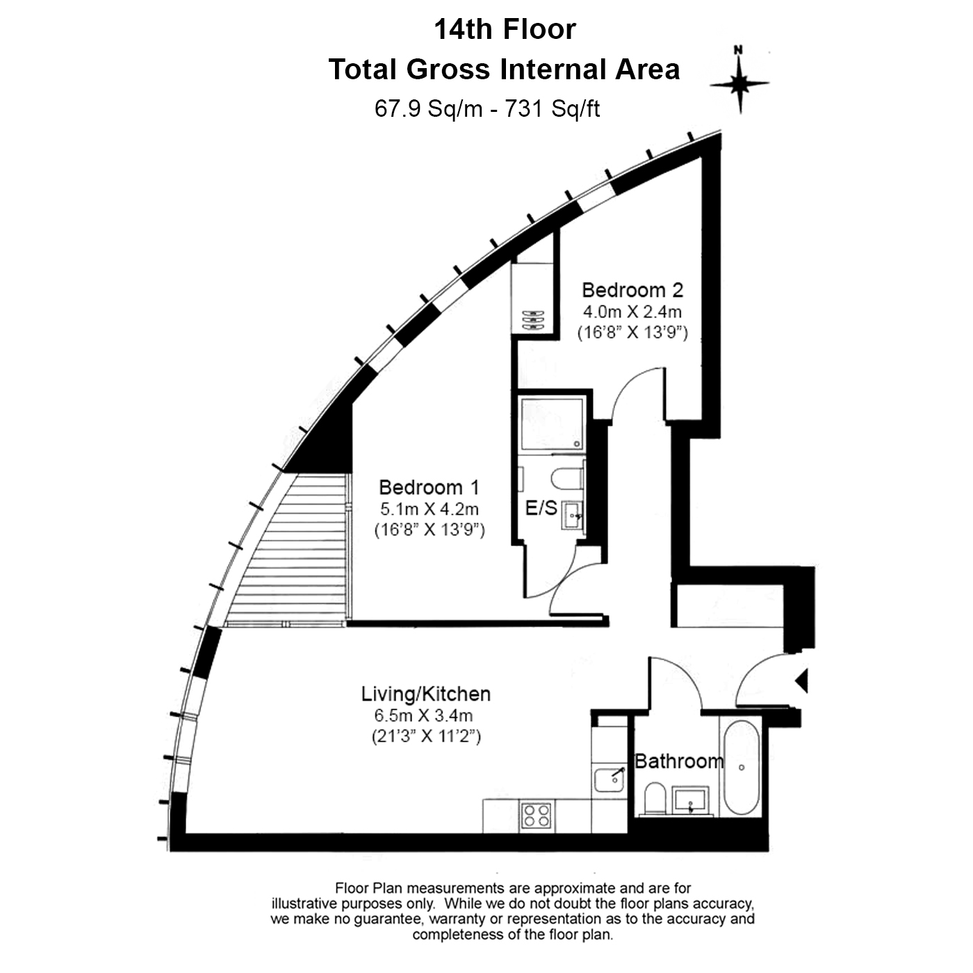 2 bedrooms  for sale in Sky Gardens, Nine Elms, SW8-Floorplan