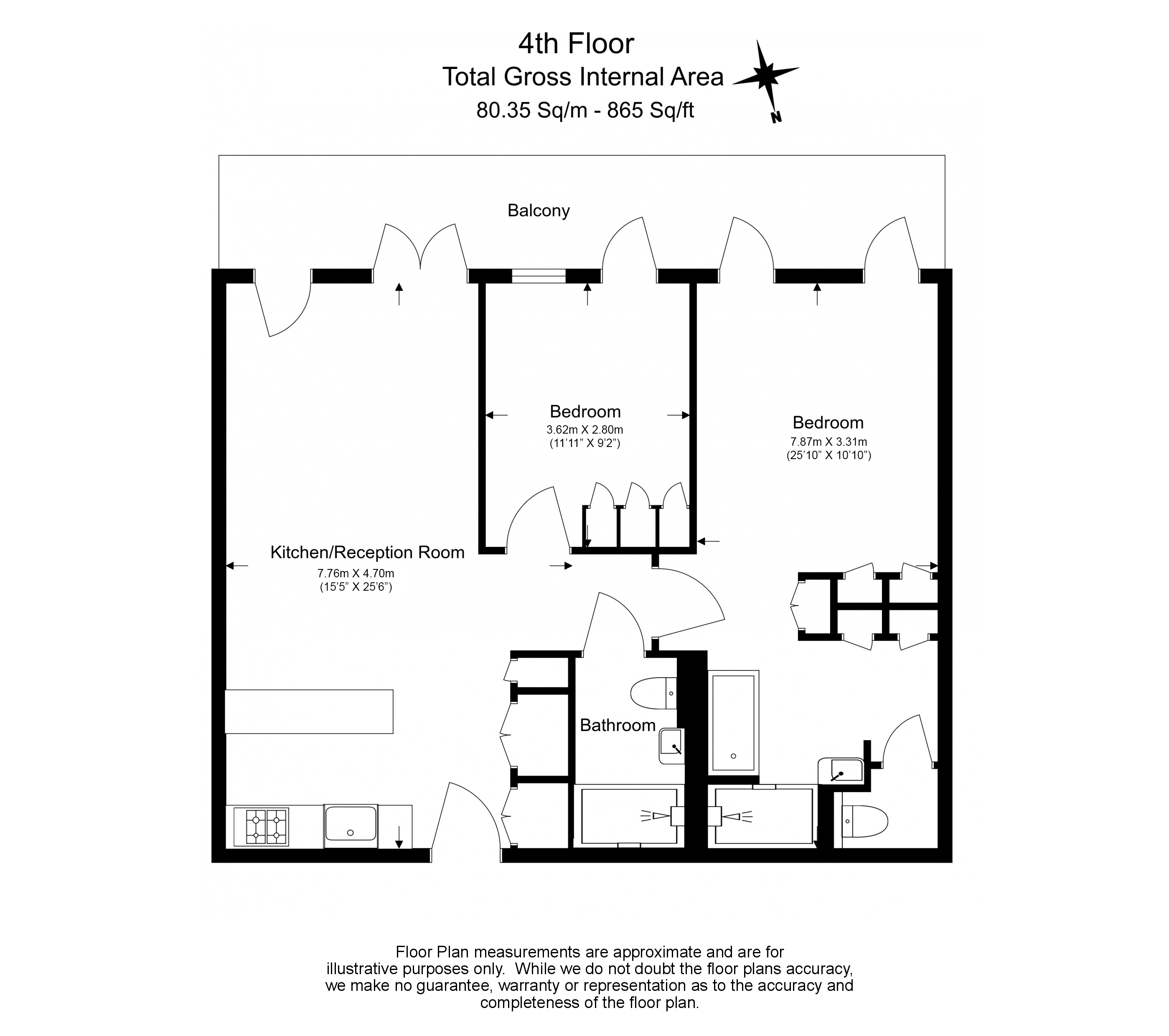 2  bedrooms flat to rent in Ambassador Building, Nine Elms, SW11-Floorplan