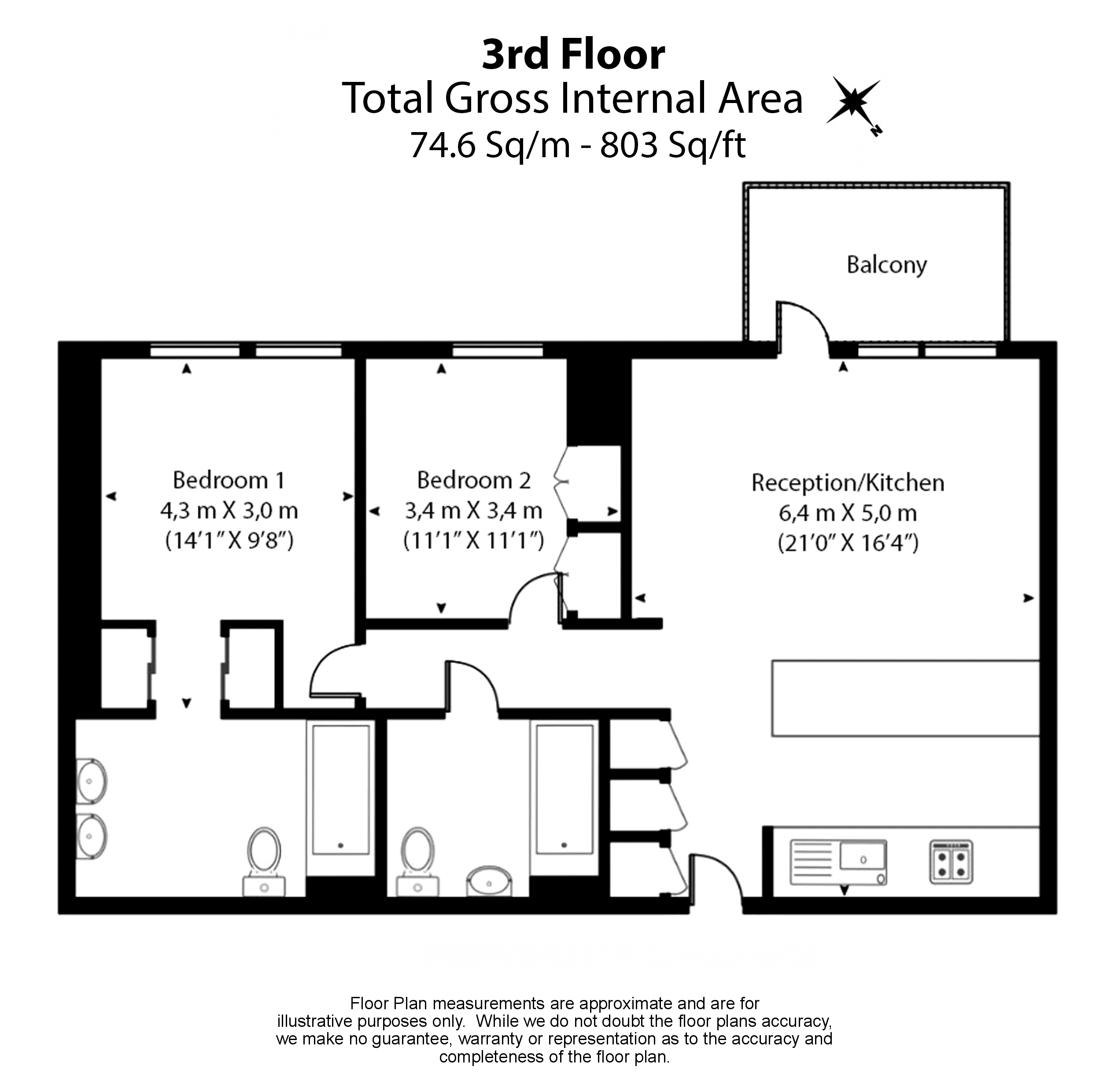 2 bedrooms flat to rent in Legacy Building, Viaduct Gardens, SW11-Floorplan