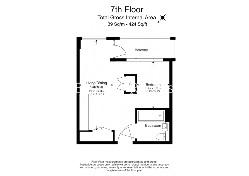 Studio flat to rent in Phoenix Court, Oval, SE11-Floorplan