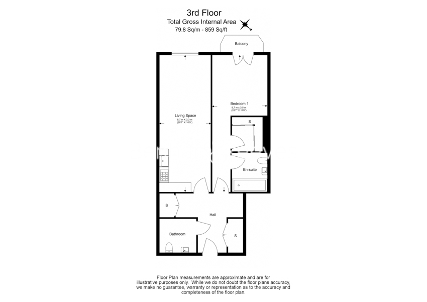 1 bedroom flat to rent in Millbank, Nine Elms, SW1P-Floorplan