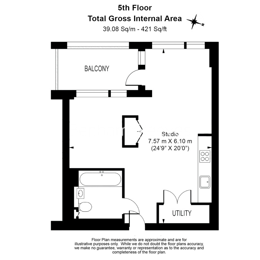 Studio flat to rent in Gasholder Place, Nine Elms, SE11-Floorplan