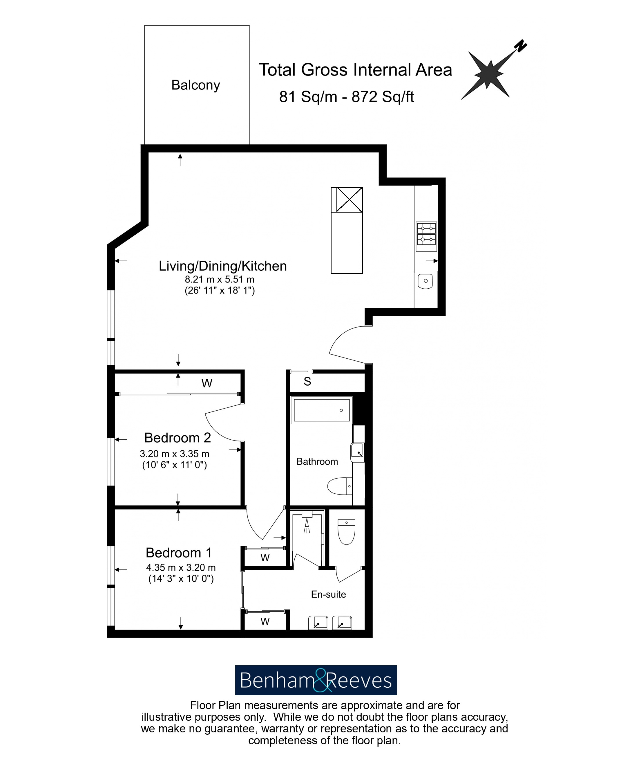 2  bedrooms flat to rent in Legacy Building, Viaduct Gardens, SW11-Floorplan