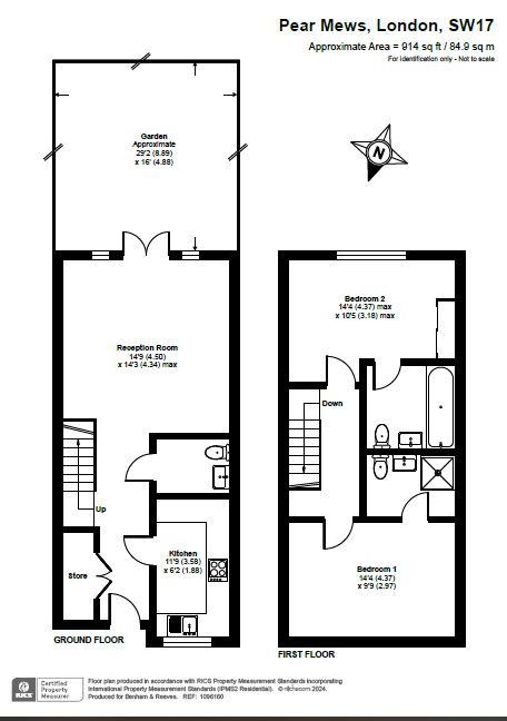2  bedrooms house to rent in Pear Mews, Tooting, SW17-Floorplan