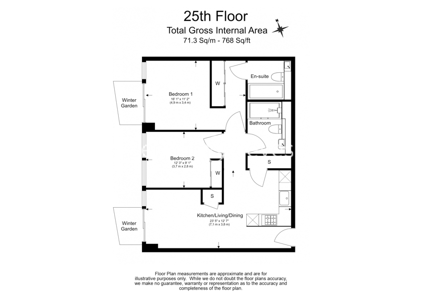 2 bedrooms flat to rent in Bondway, Nine Elms, SW8-Floorplan