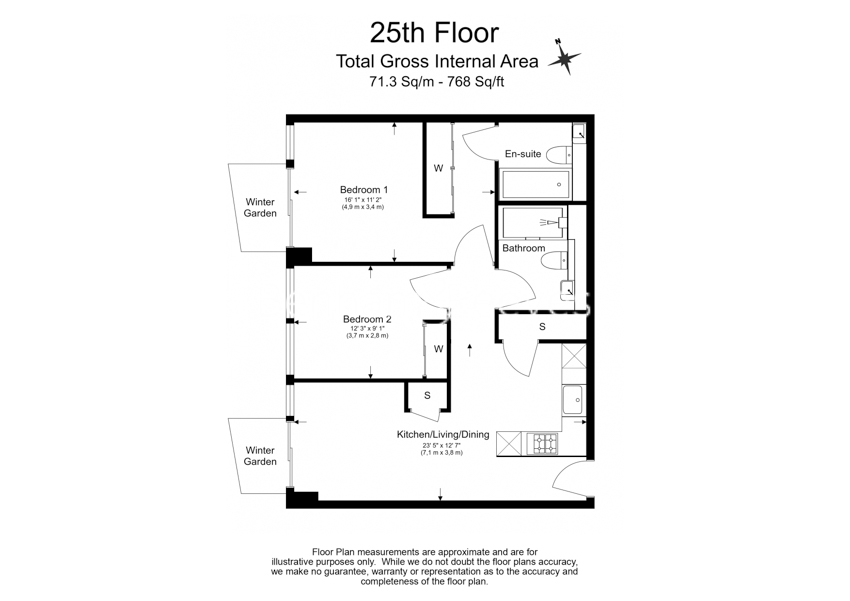 2  bedrooms flat to rent in Bondway, Nine Elms, SW8-Floorplan