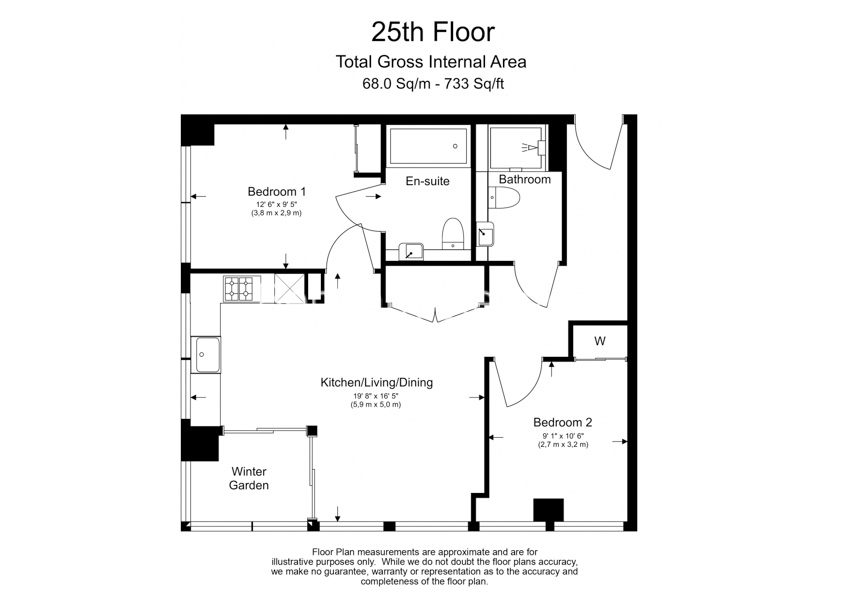 2  bedrooms flat to rent in Bondway, Nine Elms, SW8-Floorplan