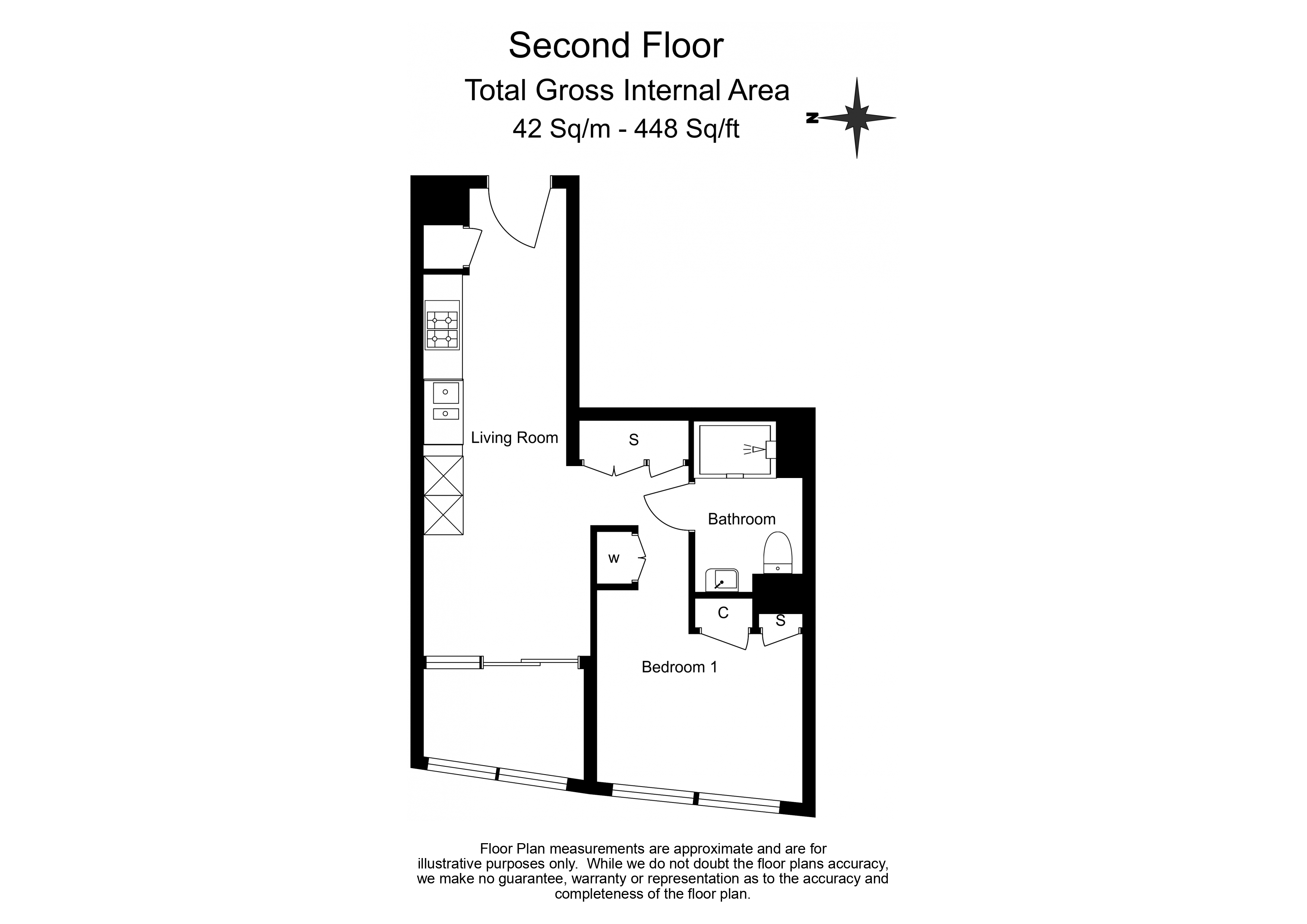 1  bedroom flat to rent in Electric Boulevard, Battersea Power Station, SW11-Floorplan