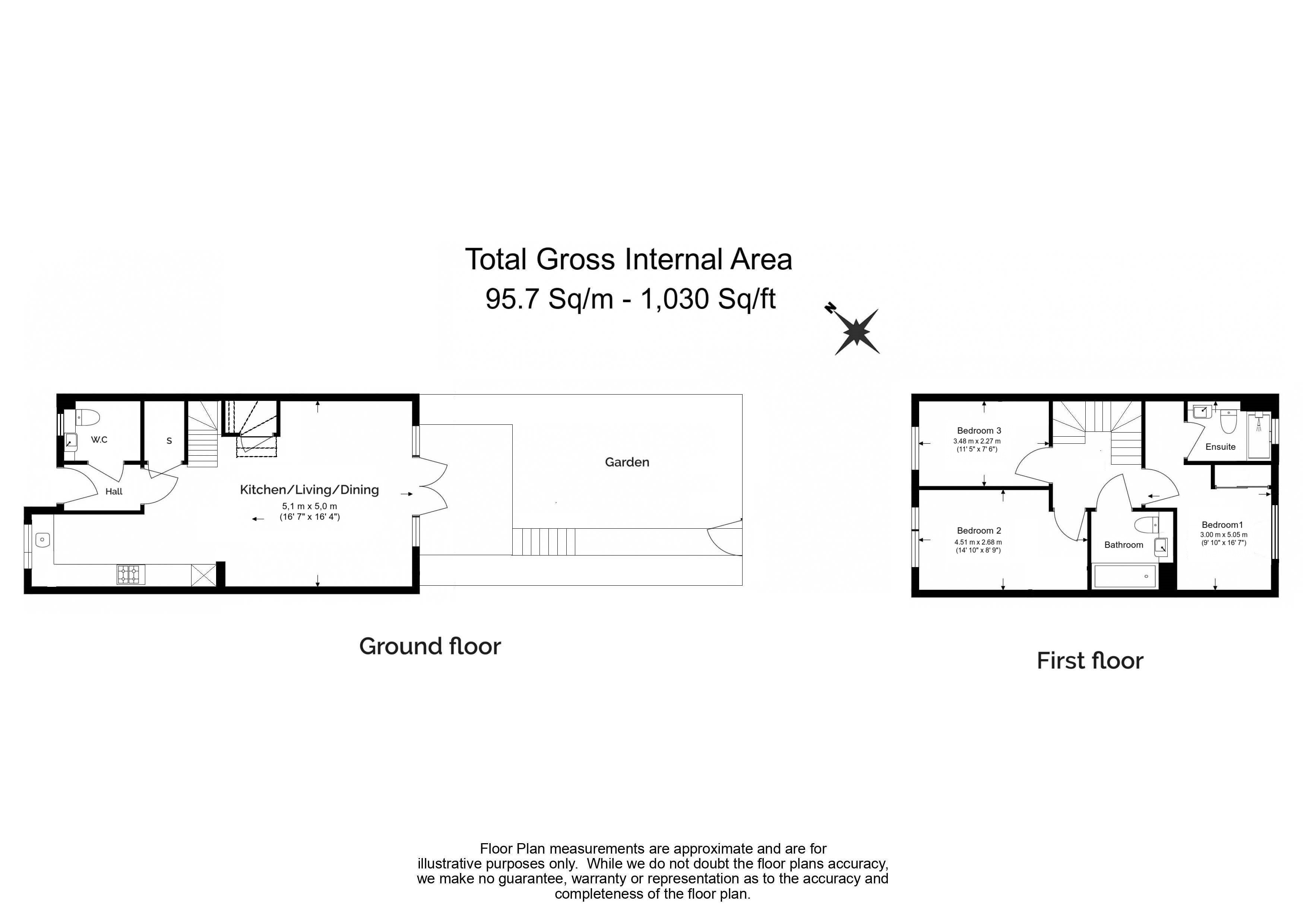 3  bedrooms house to rent in Cherry Mews, Tooting, SW17-Floorplan