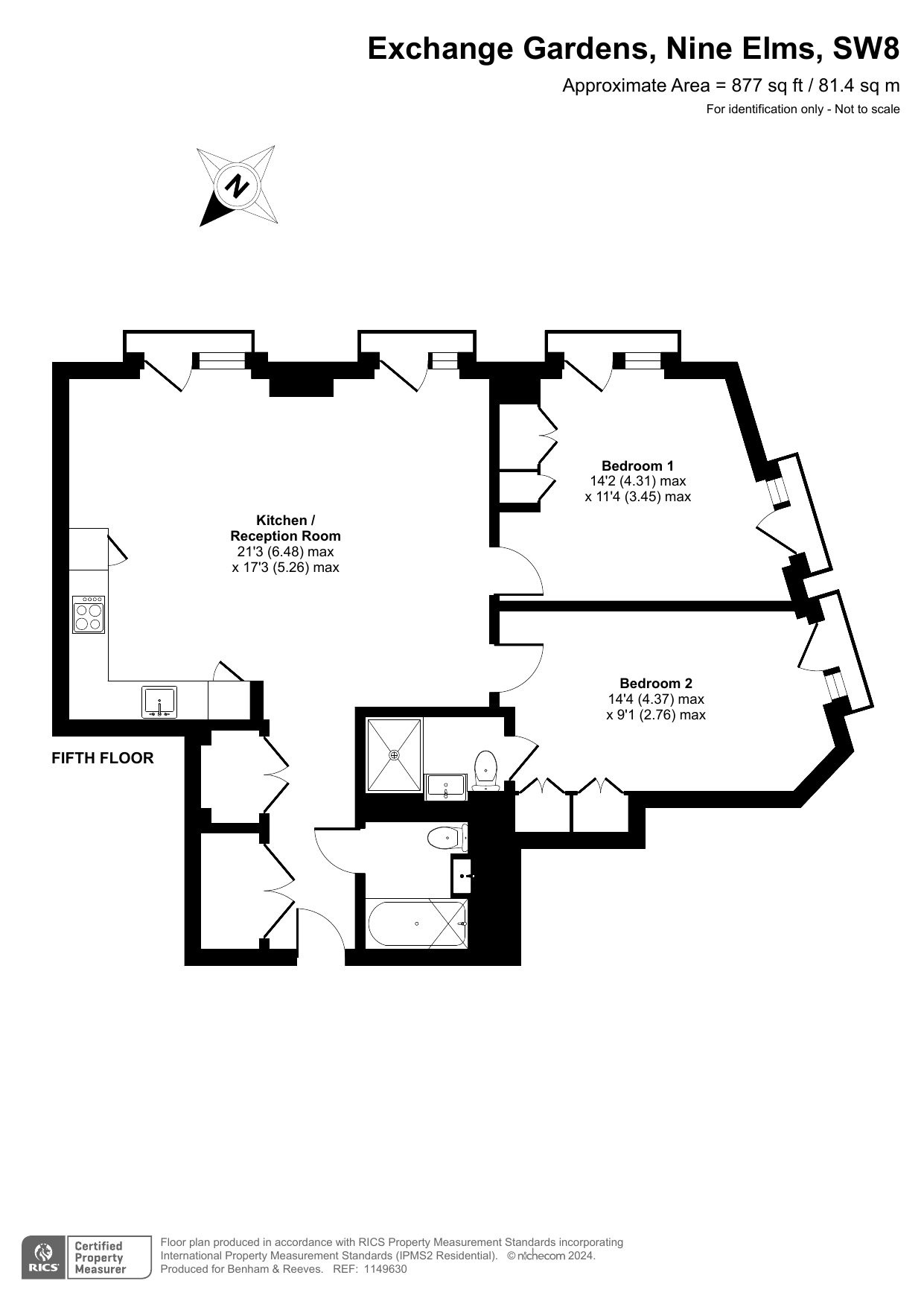 2  bedrooms flat to rent in Keybridge Capital, Exchange Gardens, SW8-Floorplan