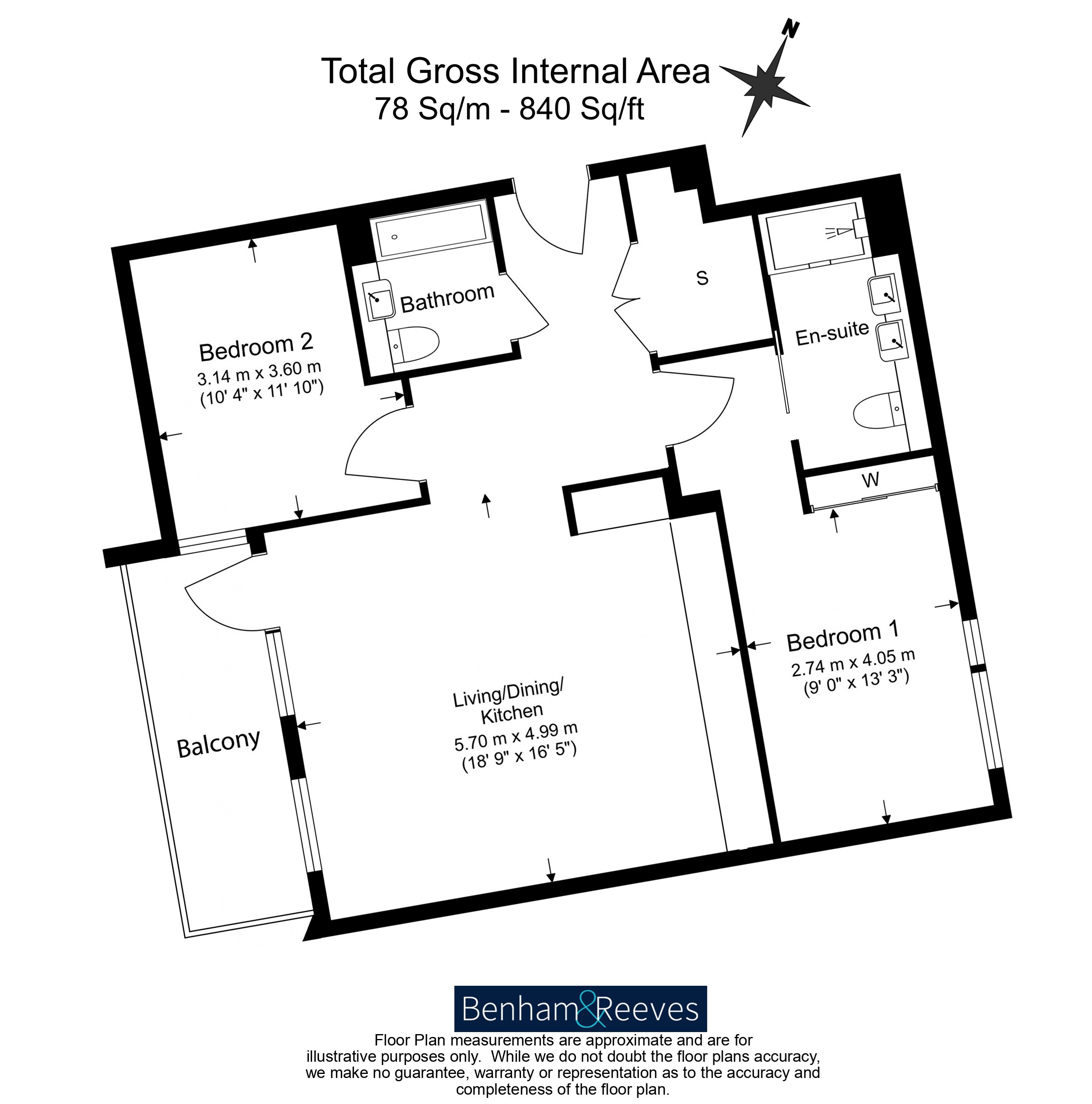 2 bedrooms  for sale in Denver Building, Nine Elms, SW11-Floorplan