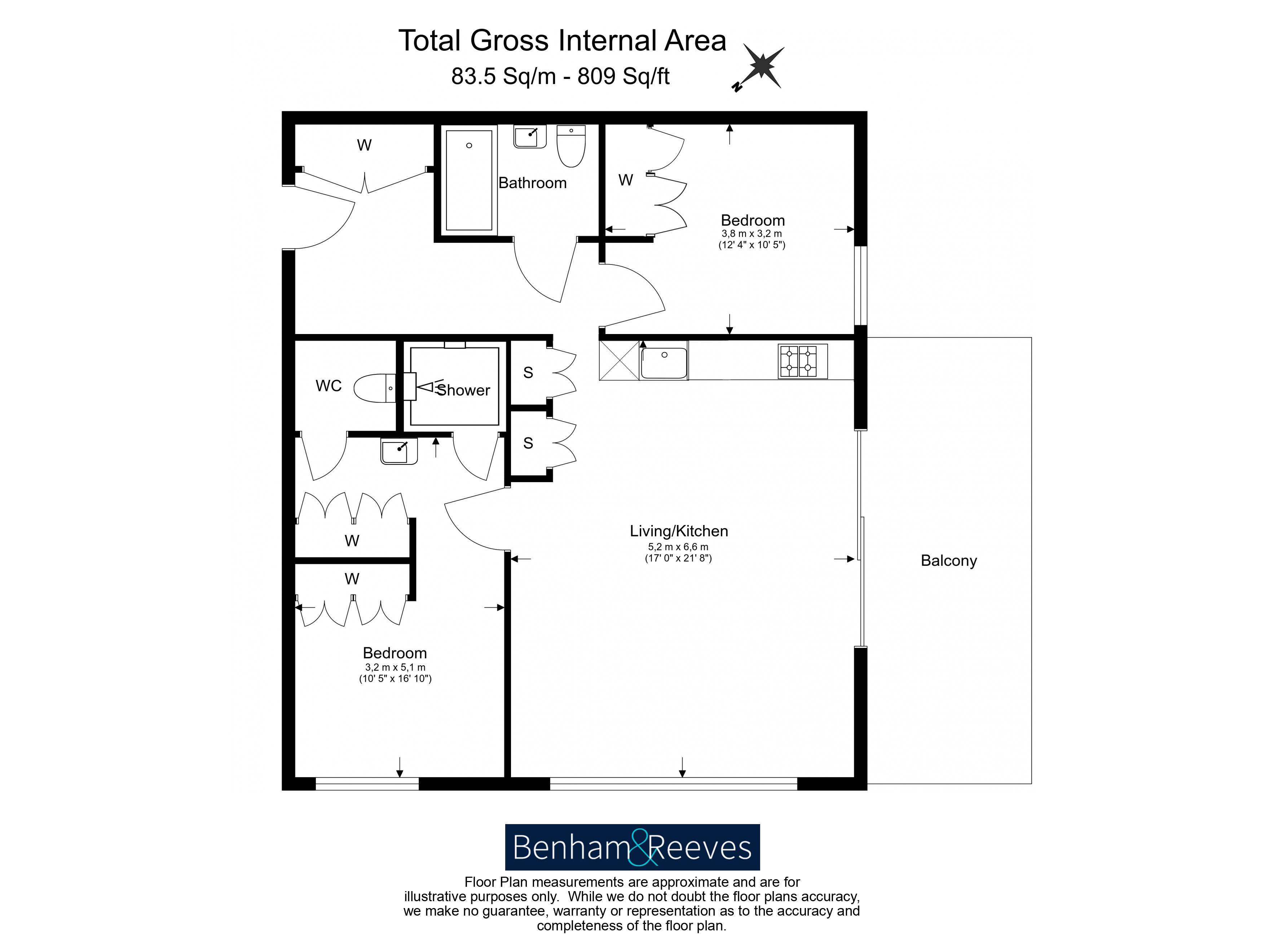 2  bedrooms flat to rent in The Modern, Viaduct Gardens, SW11-Floorplan