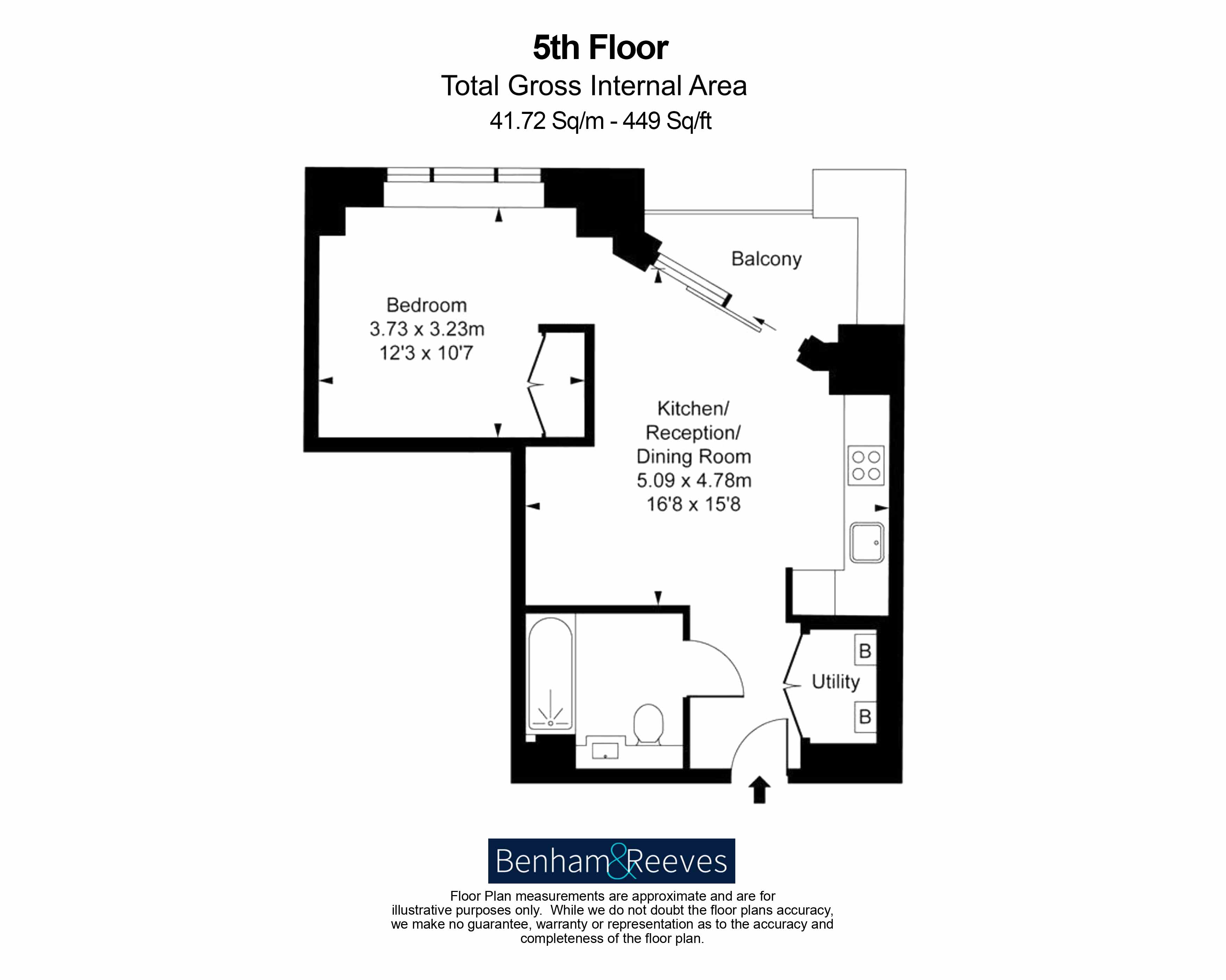 Studio flat to rent in Linear Place, Nine Elms, SW11-Floorplan