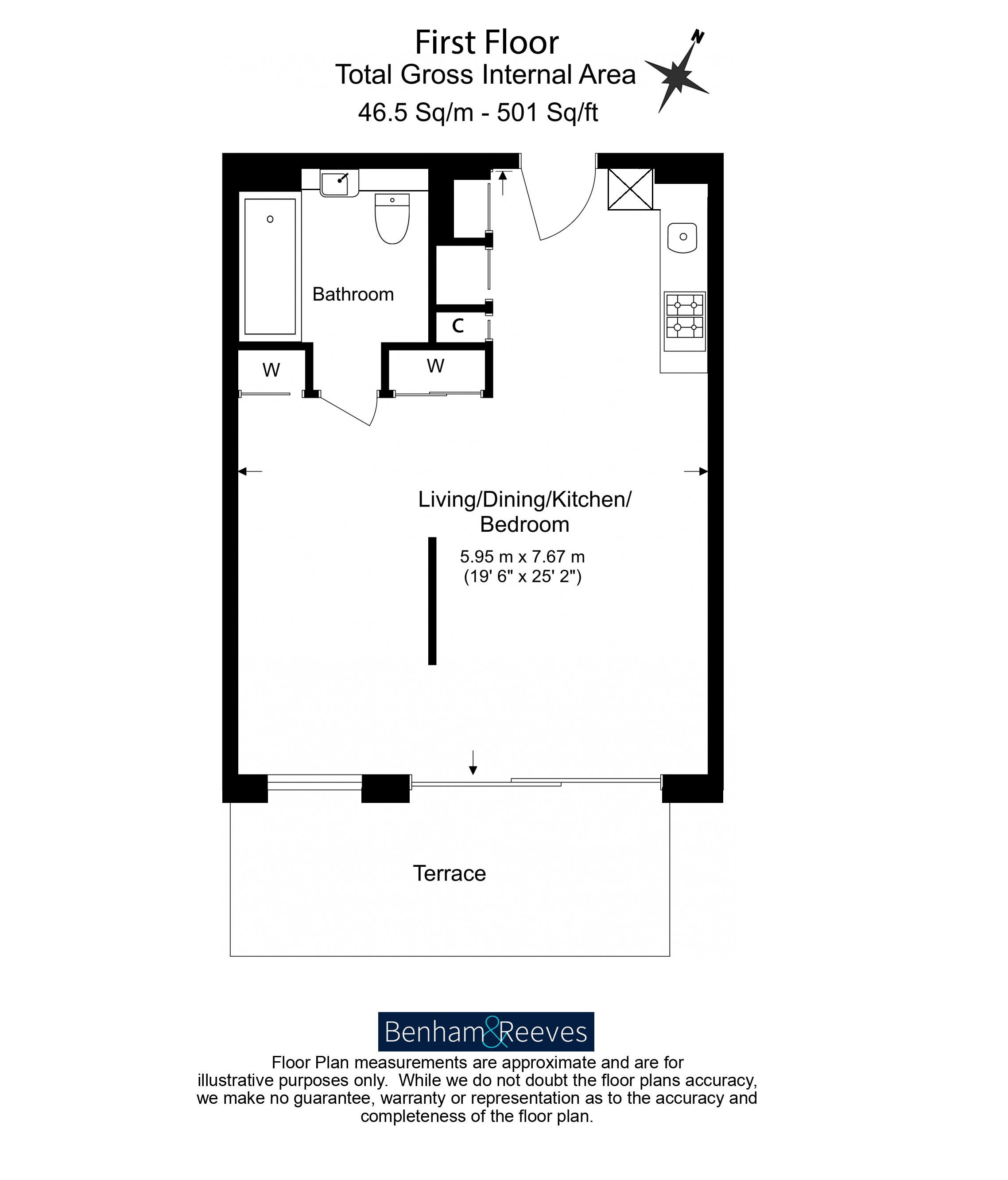 Studio flat to rent in The Modern, Nine Elms, SW11-Floorplan