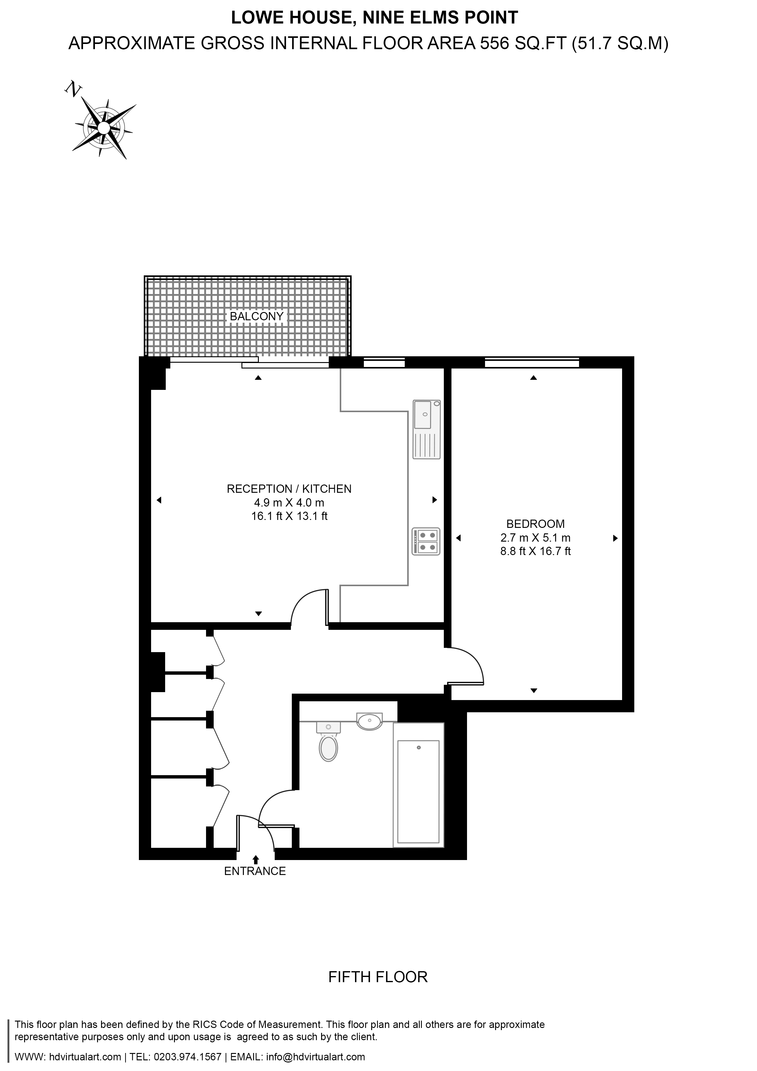 1  bedroom flat to rent in Lowe House, Nine Elms, SW8 2FT-Floorplan