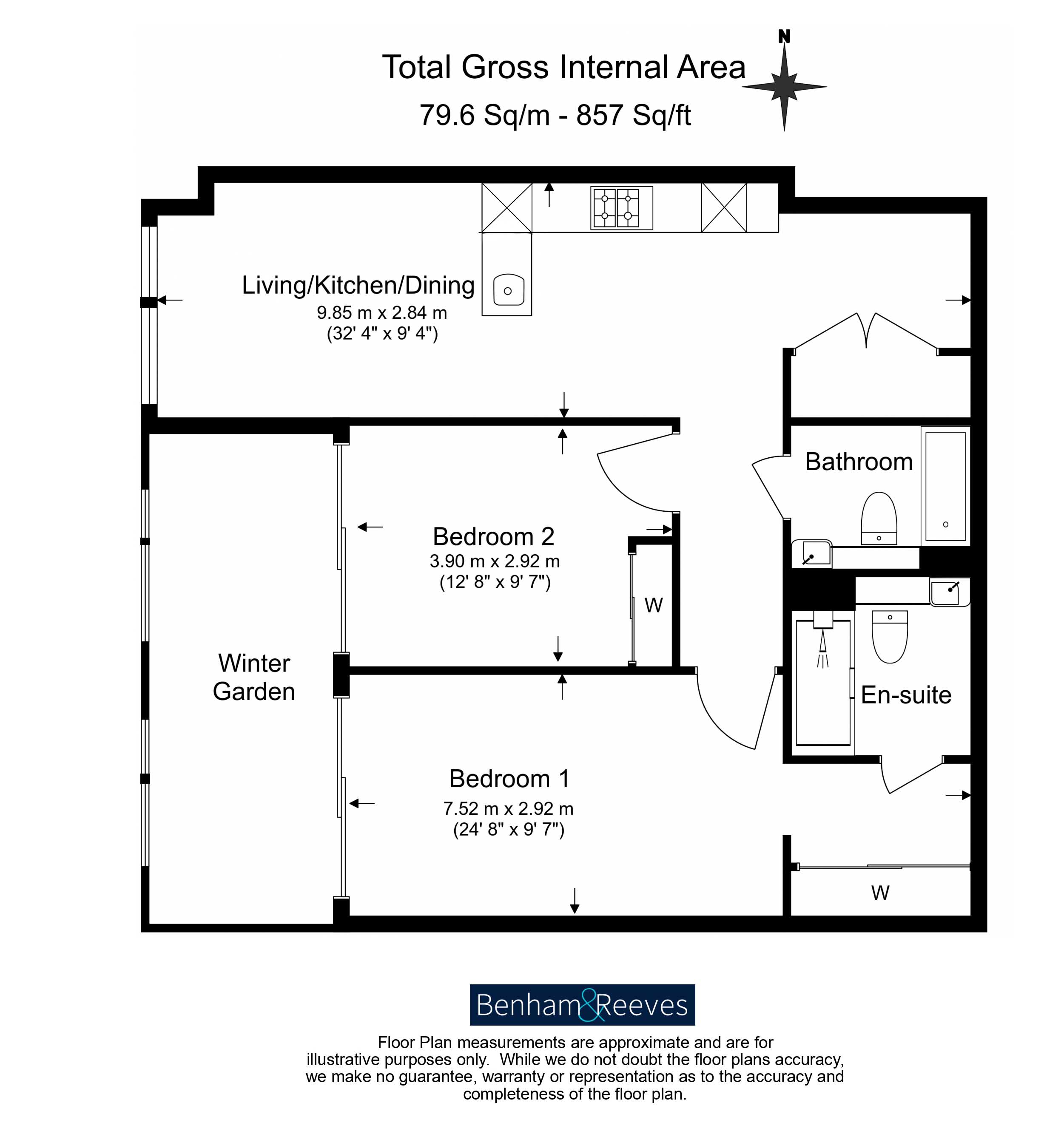 2  bedrooms flat to rent in Damac Tower, Vauxhall, SW8-Floorplan