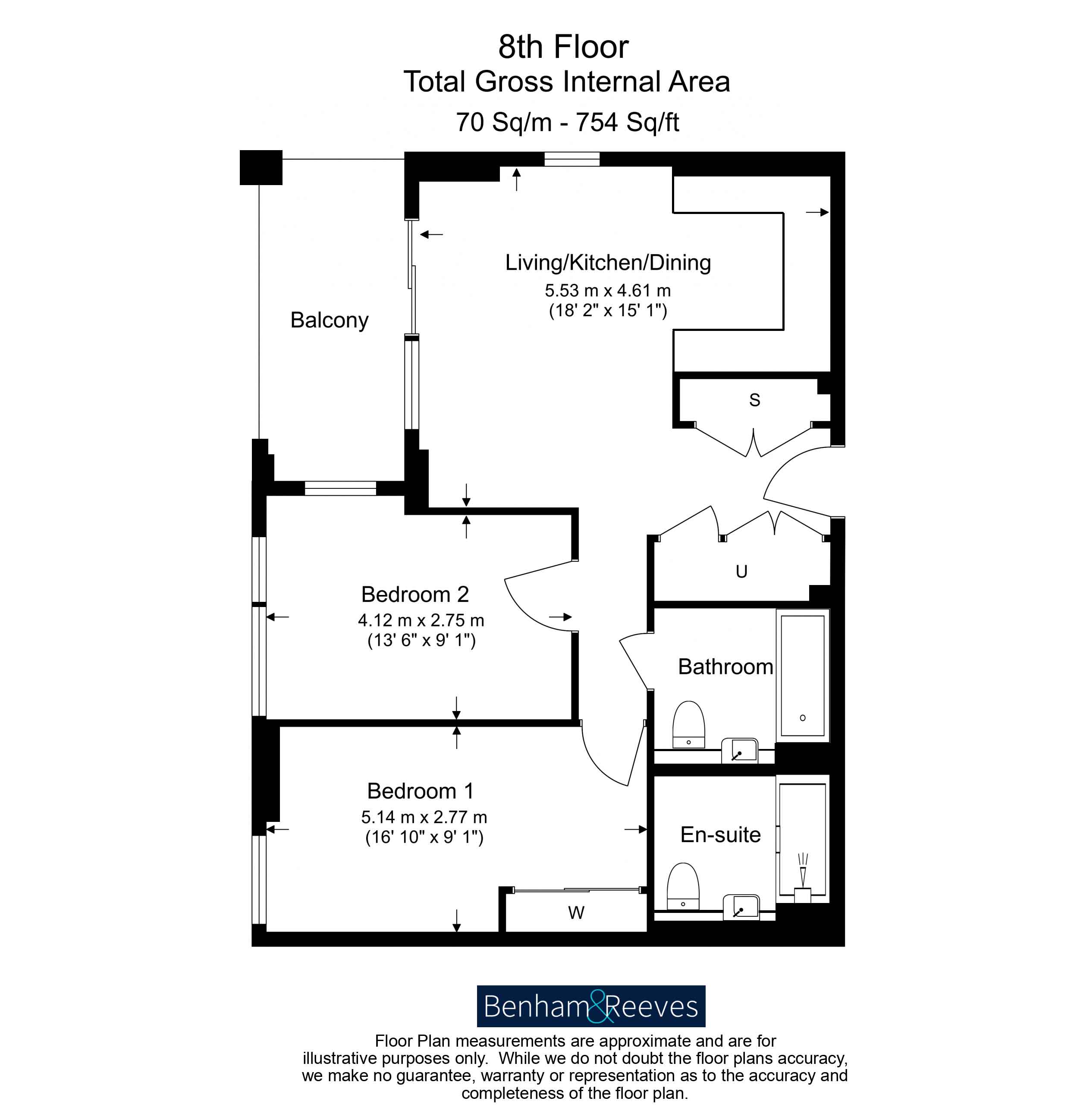 2  bedrooms flat to rent in Juniper Garden, Vauxhall, SE11-Floorplan