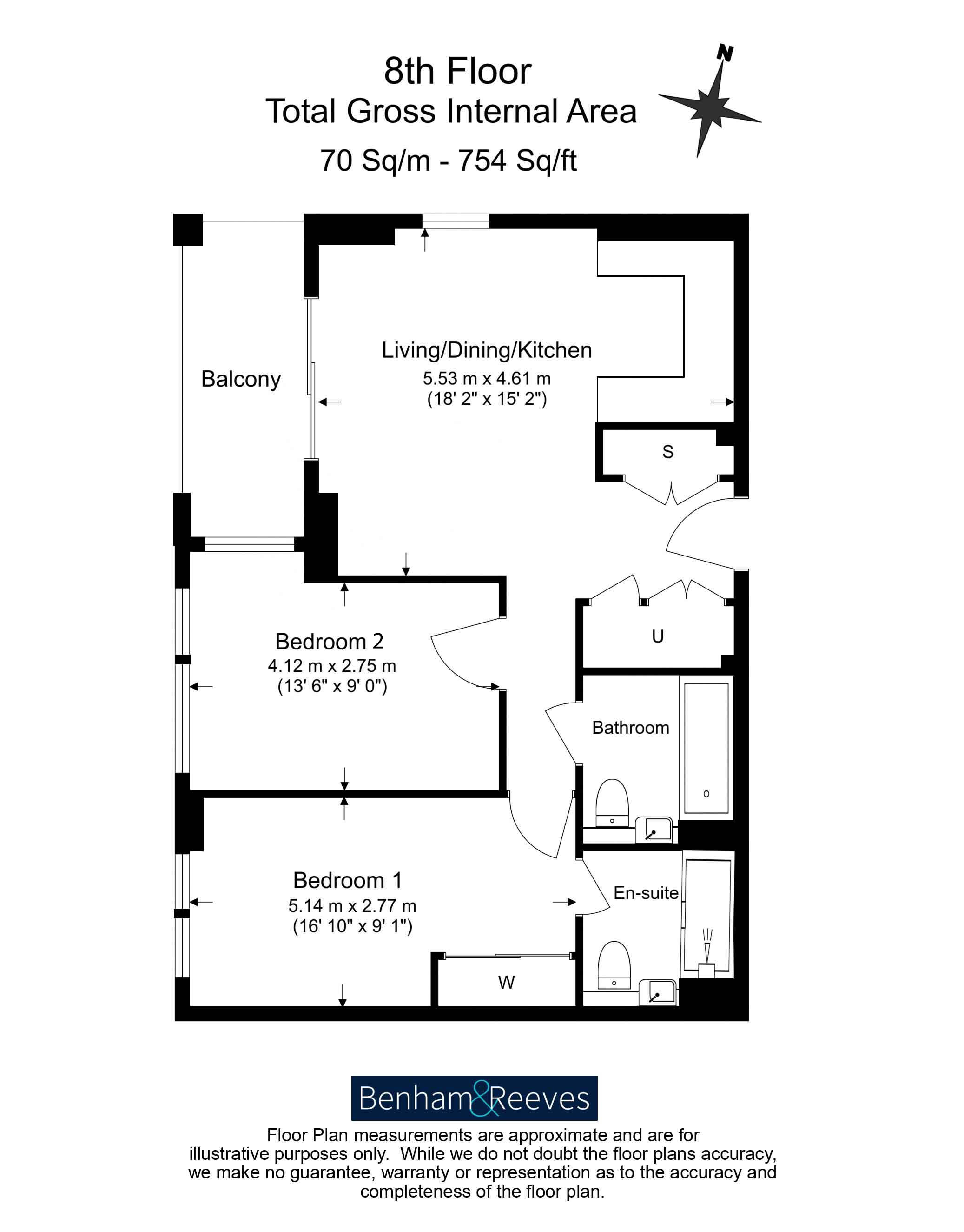 2 bedrooms  for sale in Juniper Gardens, Oval, SE11-Floorplan