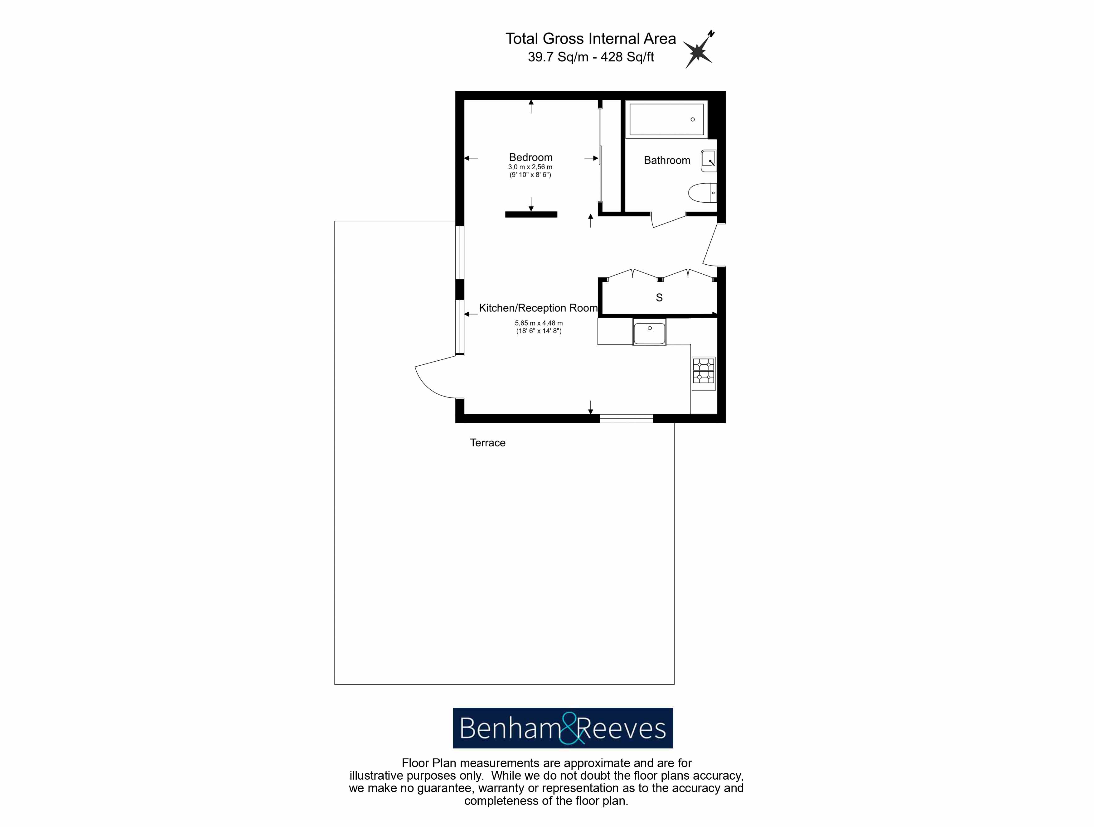 Studio  for sale in Bach House,Nine Elms, SW8-Floorplan