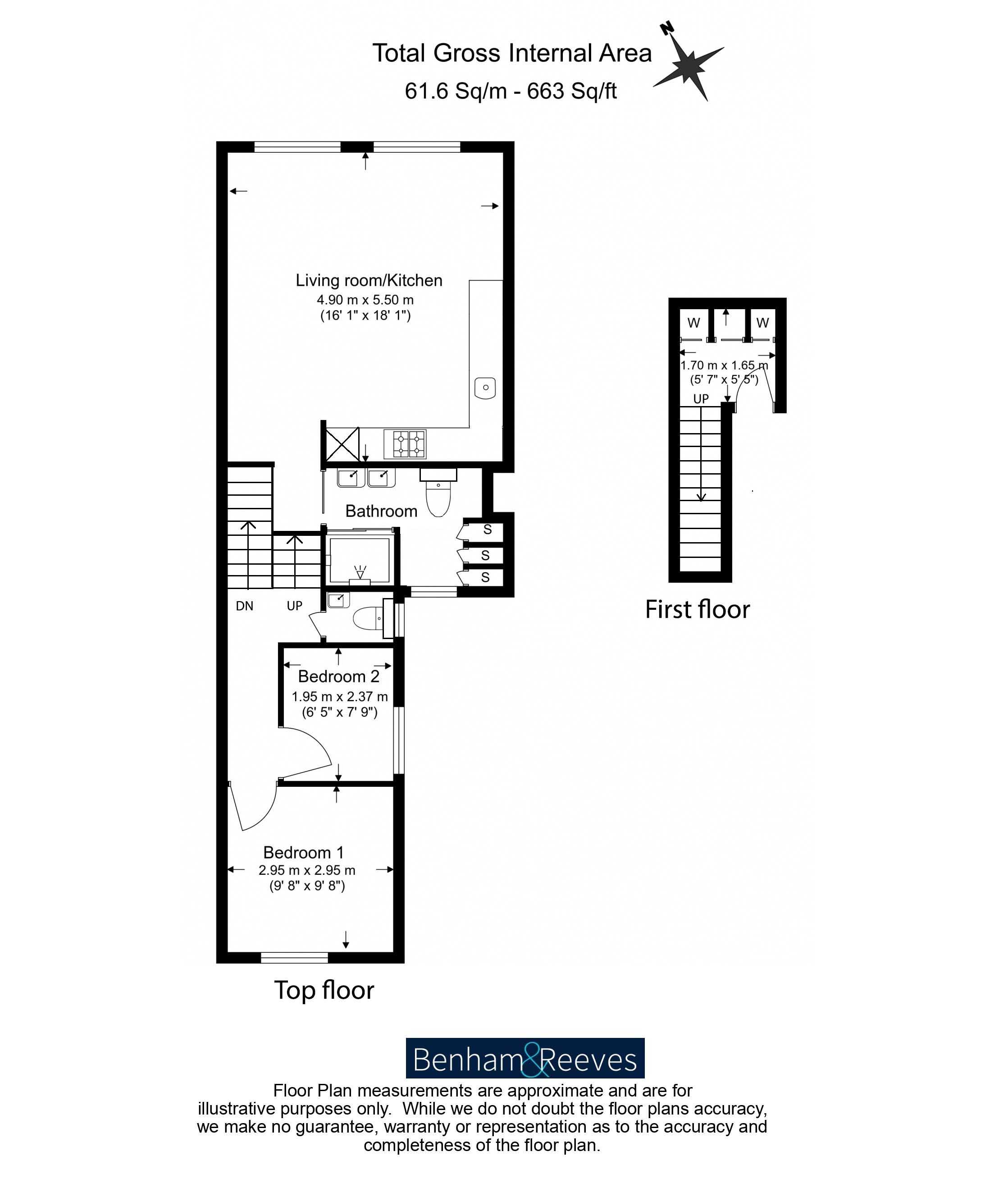 1  bedroom flat to rent in Morrish Road, Nine Elms, SW2-Floorplan