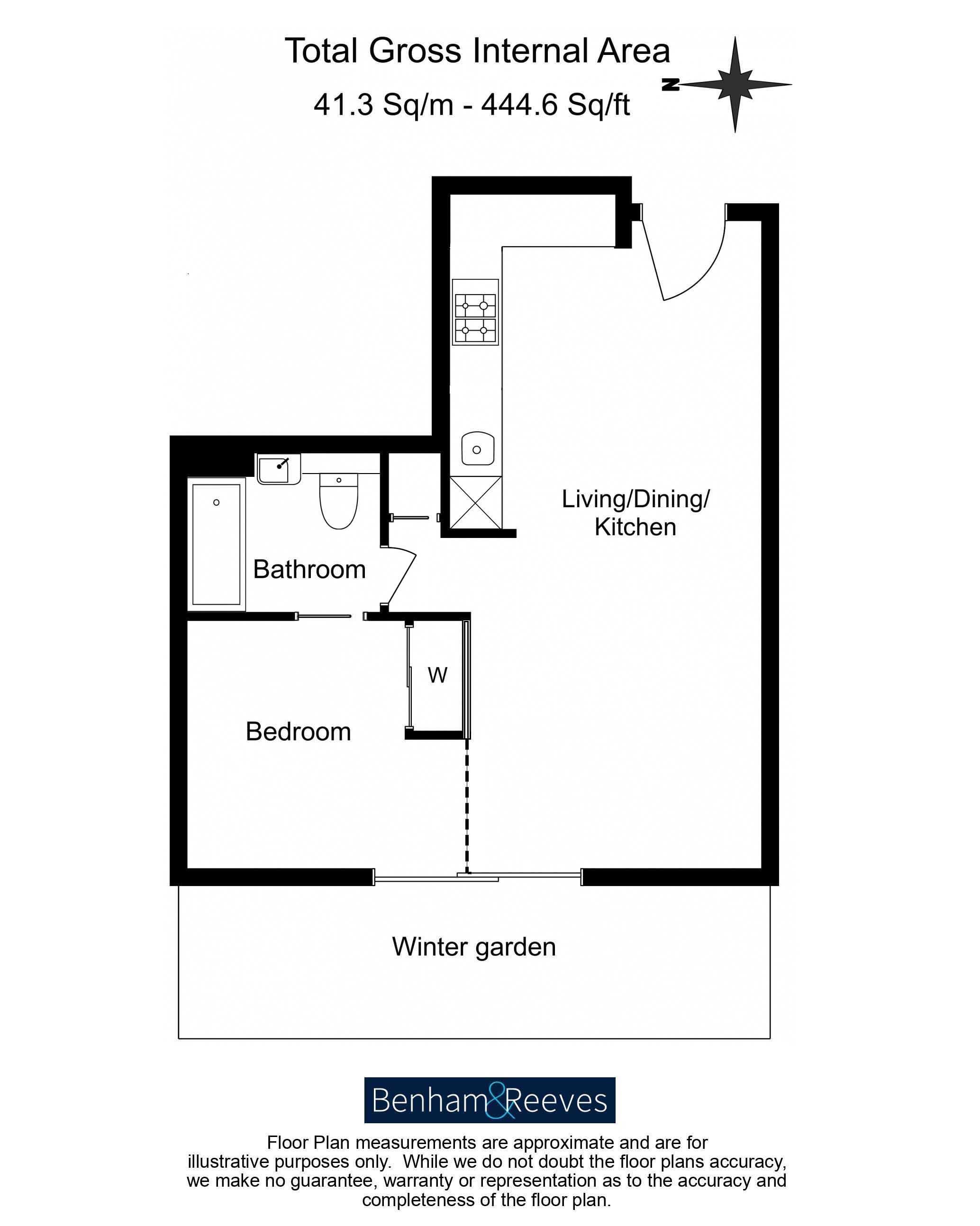 1  bedroom flat to rent in Pearce House,  Battersea, SW11-Floorplan