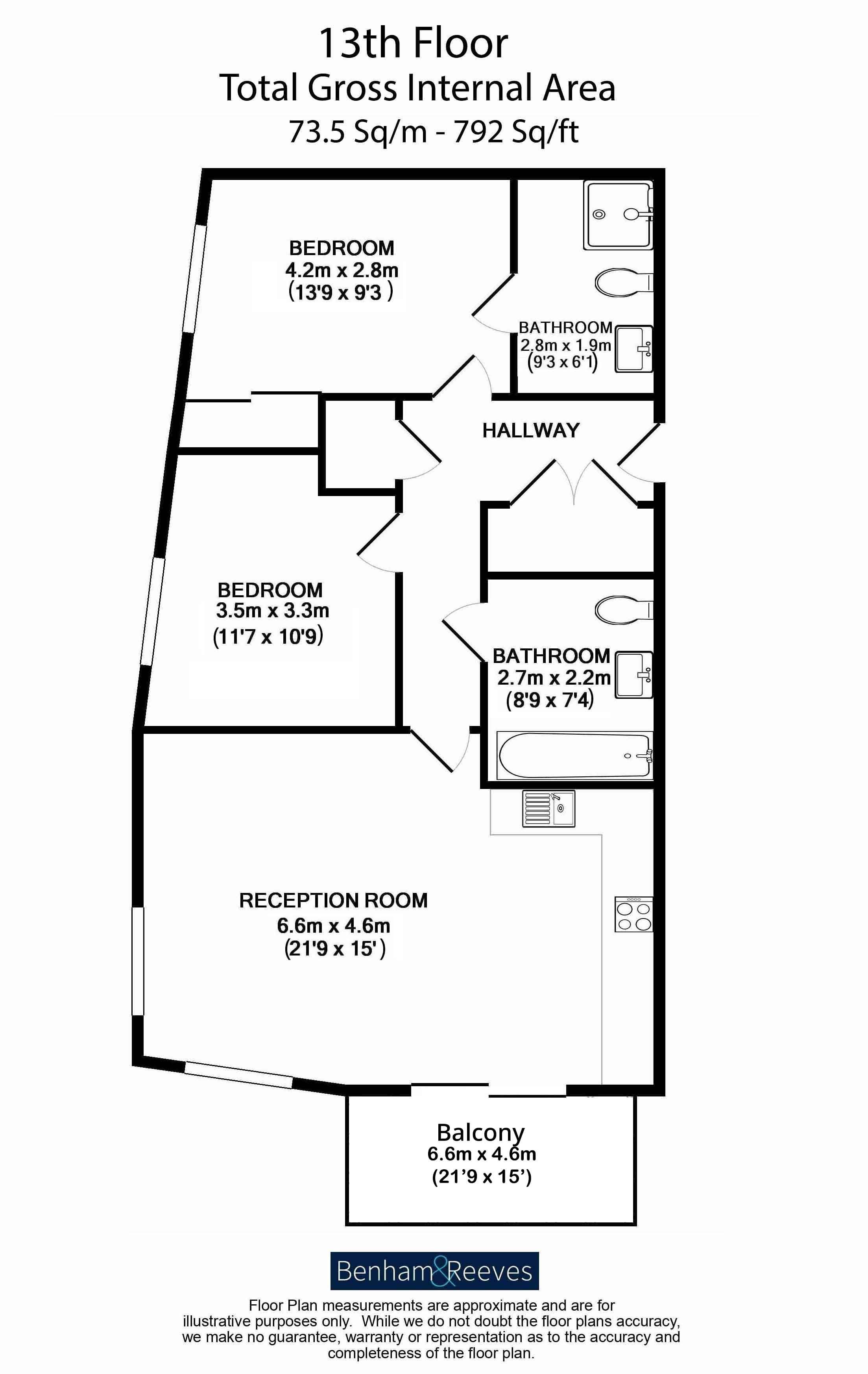 2 bedrooms  for sale in Pinto Tower, Nine Elms, SW8-Floorplan