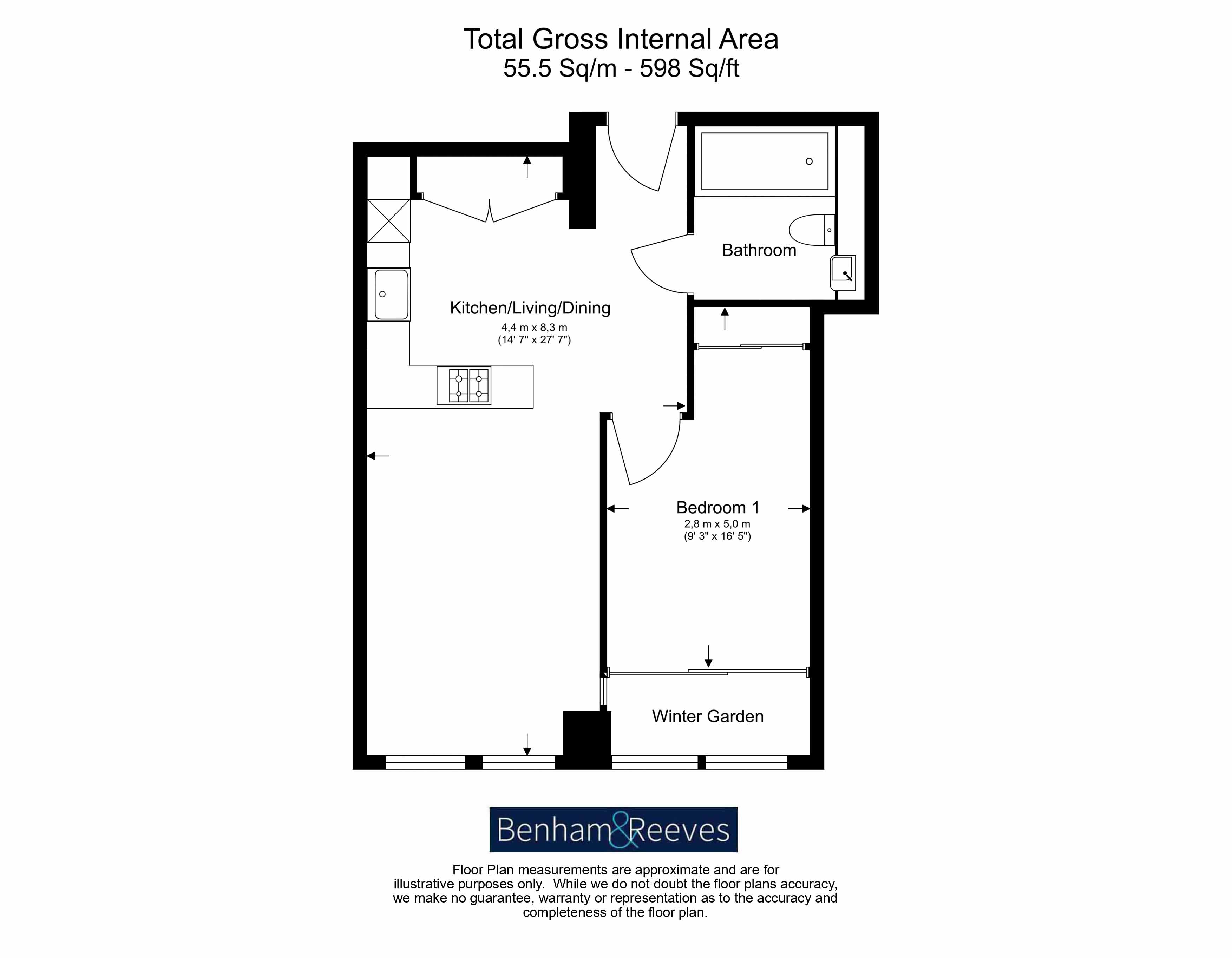 1  bedroom flat to rent in Bondway, Vauxhall, SW8 1GQ-Floorplan