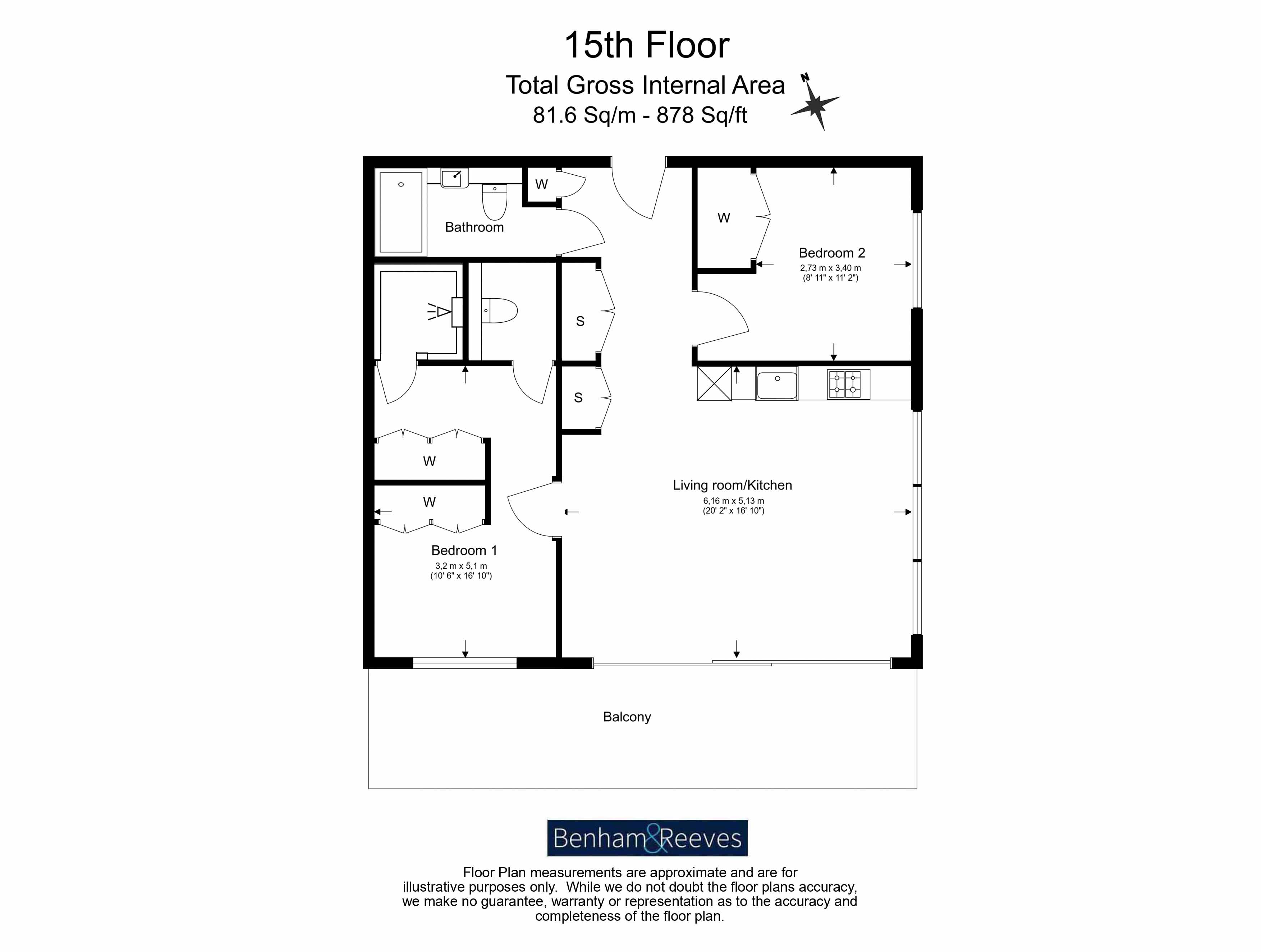 2  bedrooms flat to rent in Legacy Building, Nine Elms, SW11-Floorplan
