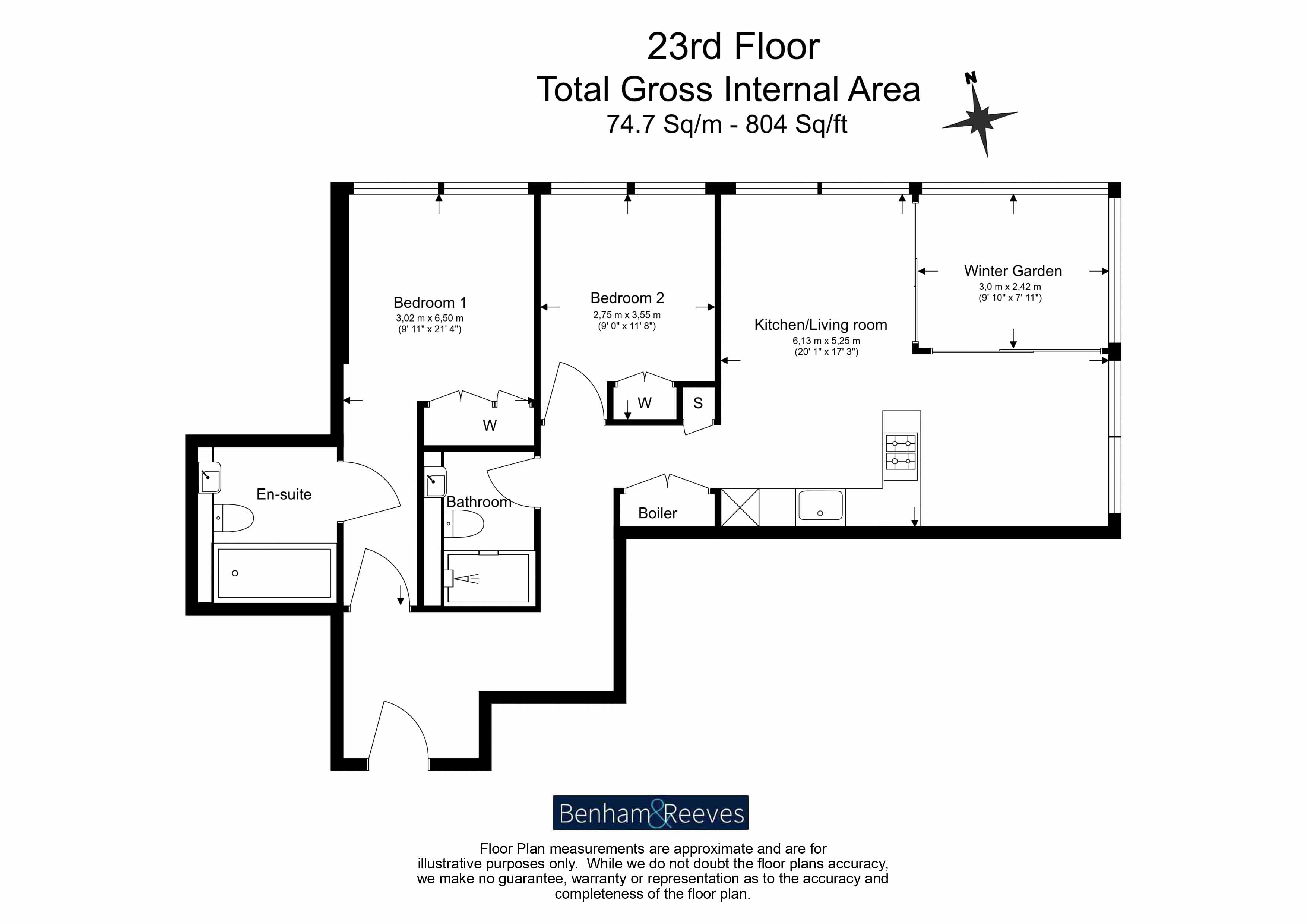 2 bedrooms  for sale in Damac Tower, Vauxhall, SW8-Floorplan