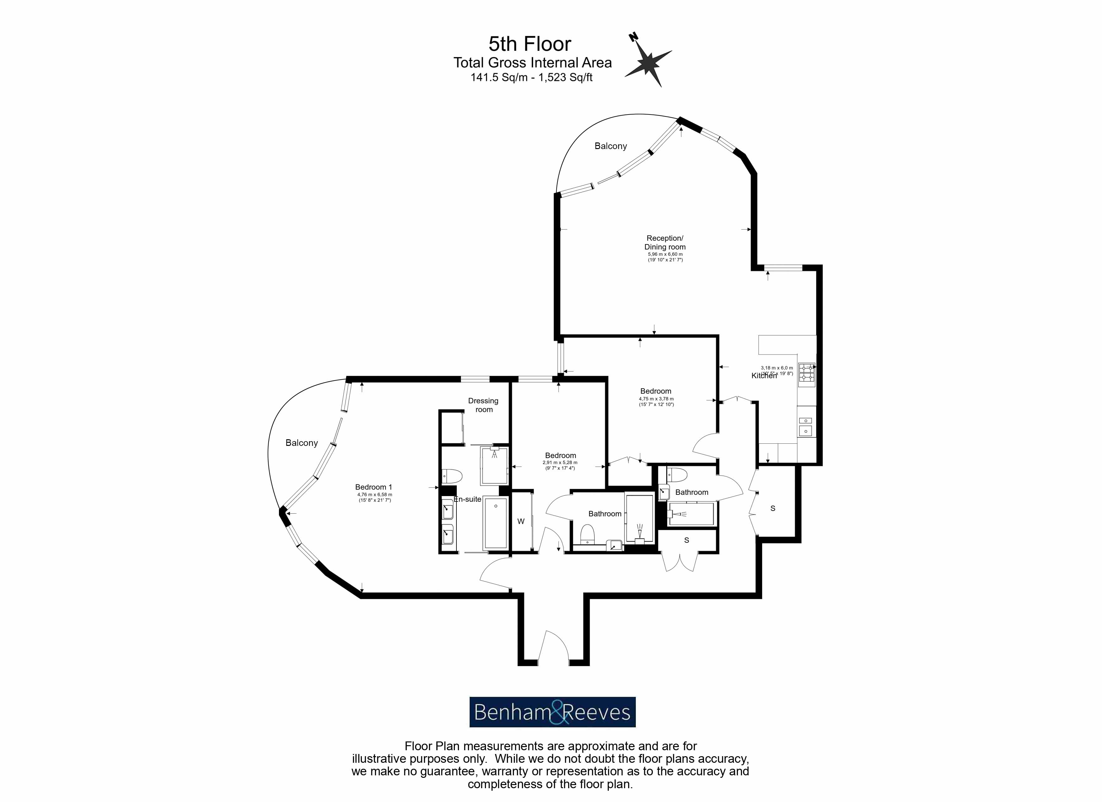 3 bedrooms  for sale in The Corniche, Vauxhall, SE1-Floorplan