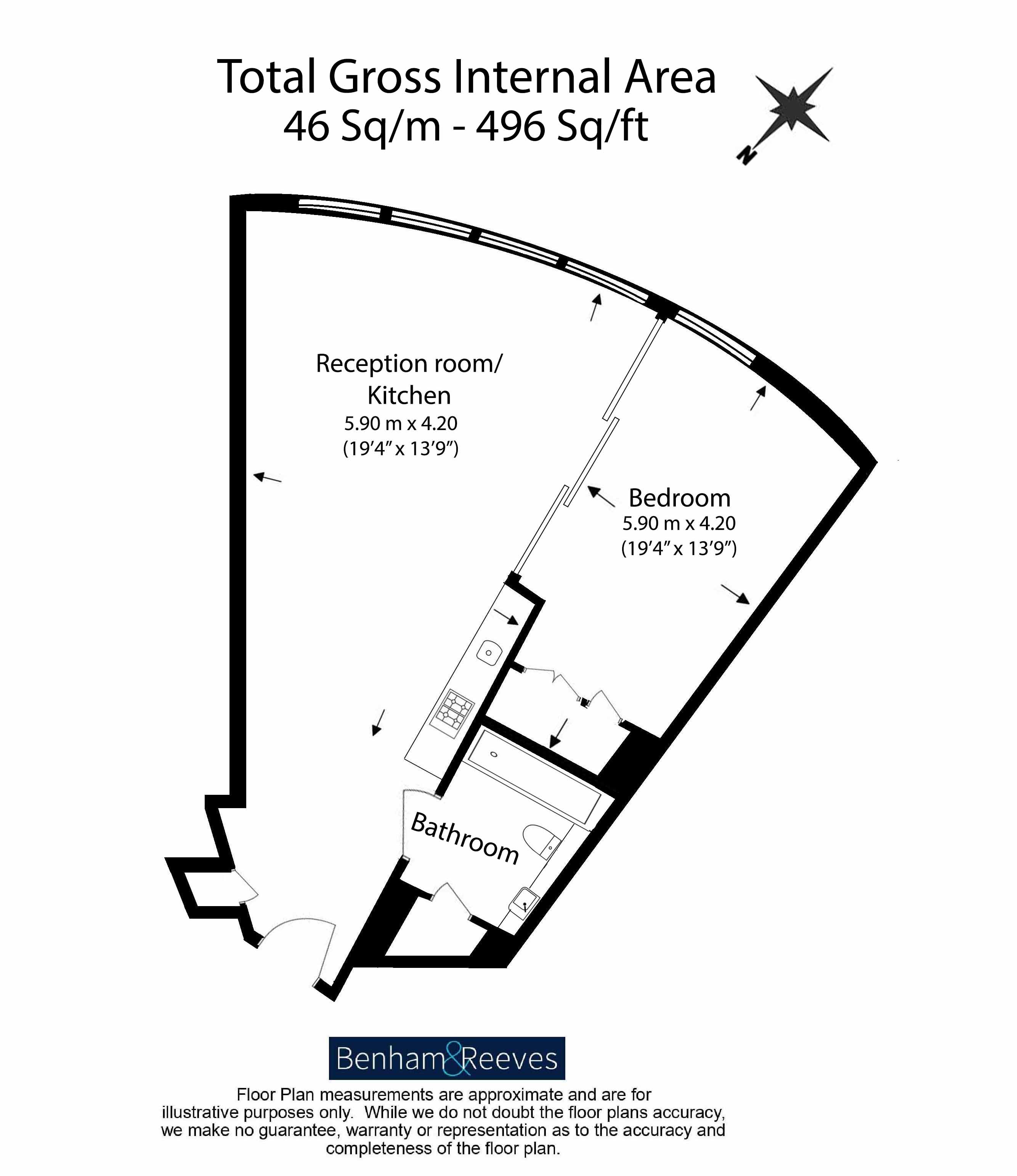 Studio  for sale in The Tower, Vauxhall, SW8-Floorplan
