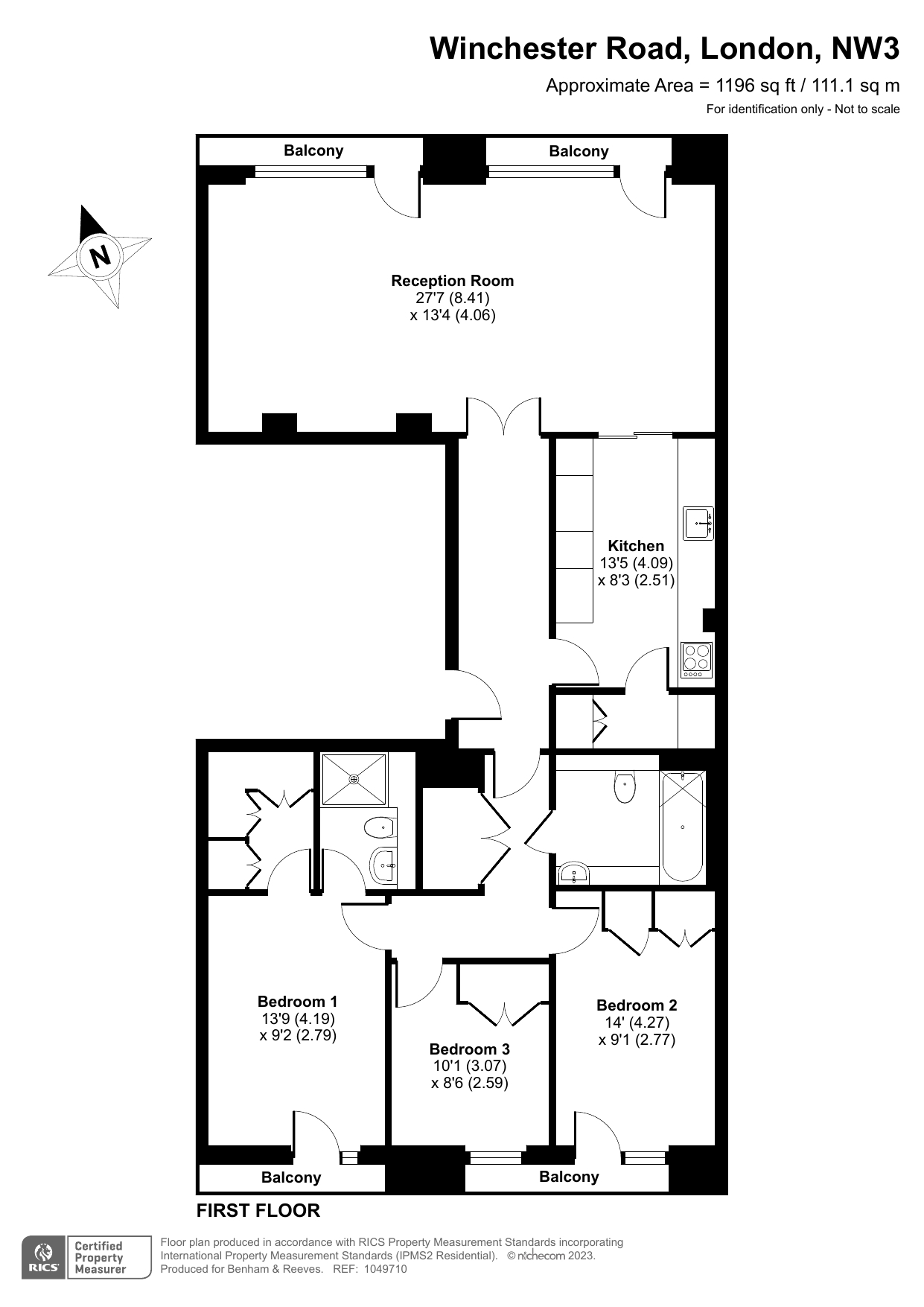 3  bedrooms flat to rent in Winchester Road, Hampstead, NW3-Floorplan