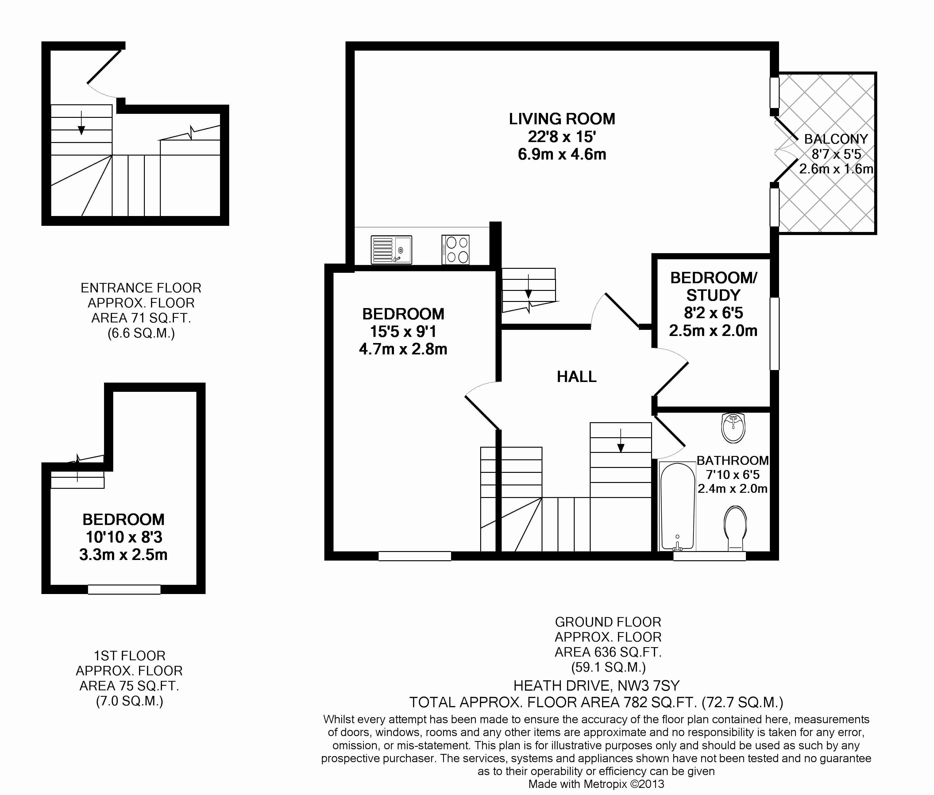 2  bedrooms flat to rent in Heath Drive, Hampstead, NW3-Floorplan