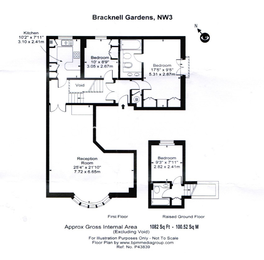 3 bedrooms flat to rent in Bracknell Gardens, Hampstead, NW3-Floorplan