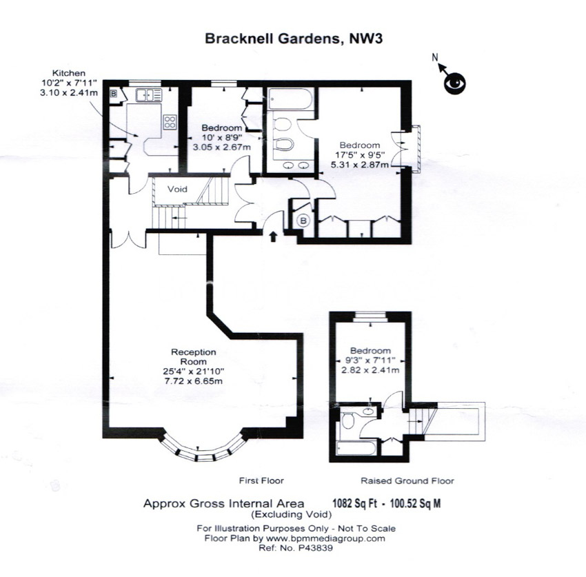 3  bedrooms flat to rent in Bracknell Gardens, Hampstead, NW3-Floorplan