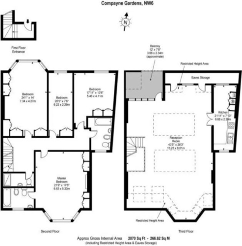 4  bedrooms flat to rent in Compayne Gardens, Hampstead, NW6-image 12