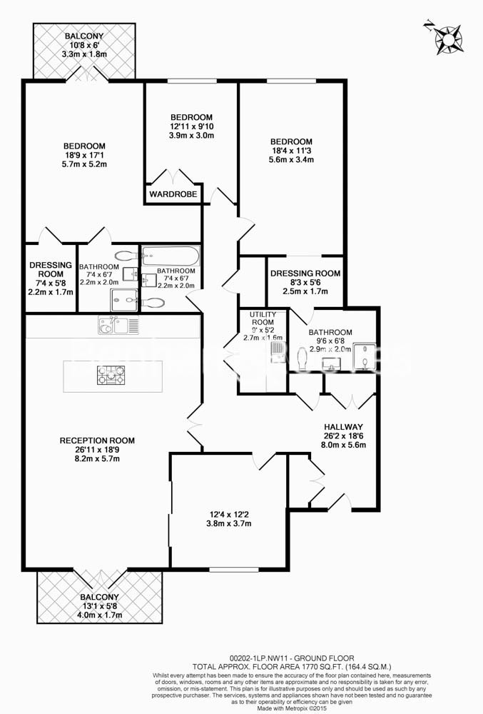 4  bedrooms flat to rent in Finchley Road, Golders Green, NW11-Floorplan