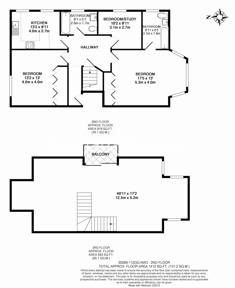 3 bedrooms flat to rent in Greencroft Gardens, South Hampstead, NW6-Floorplan